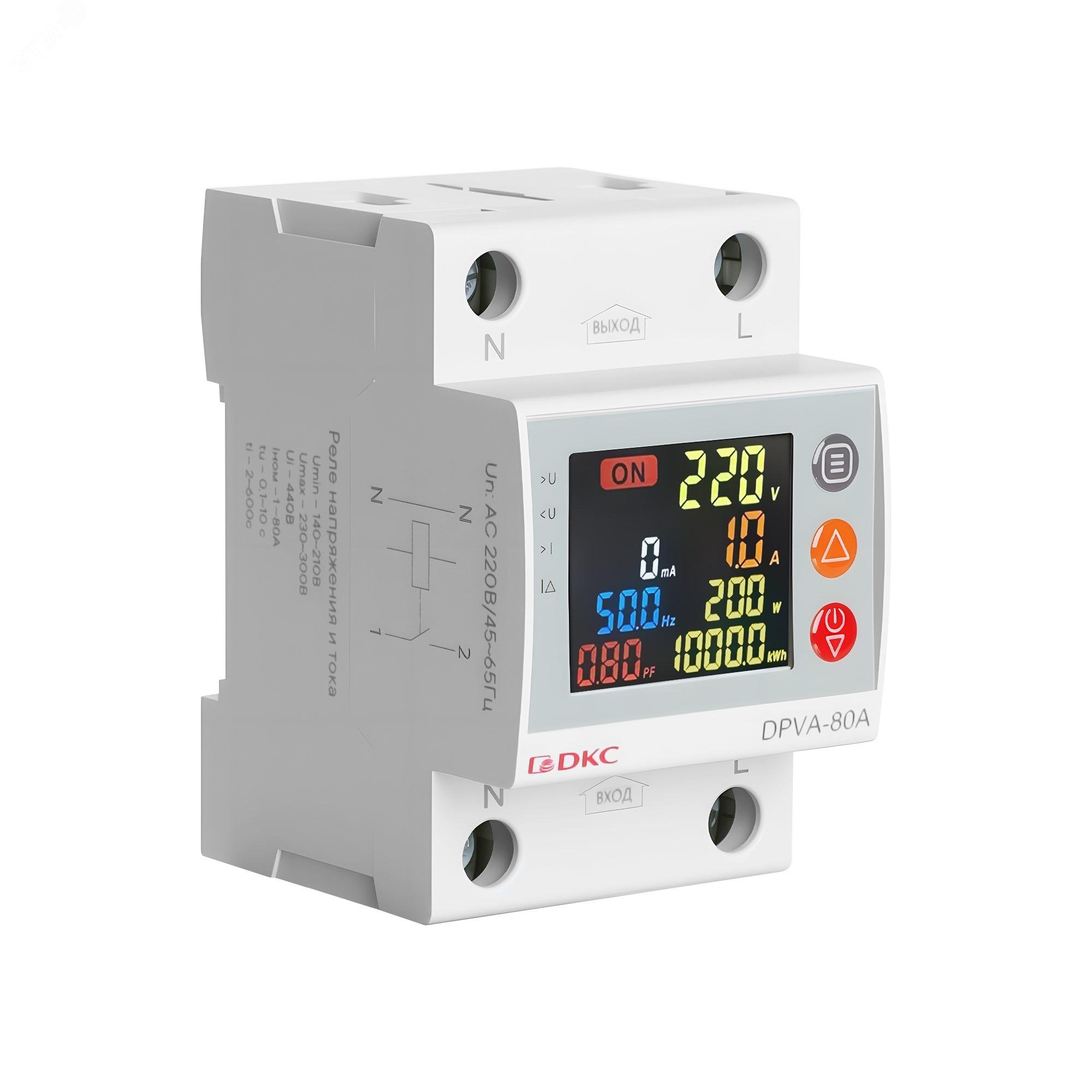 Изображение товара Реле напряжения с контролем тока 32 А DKC DPVA-32A с дисплеем