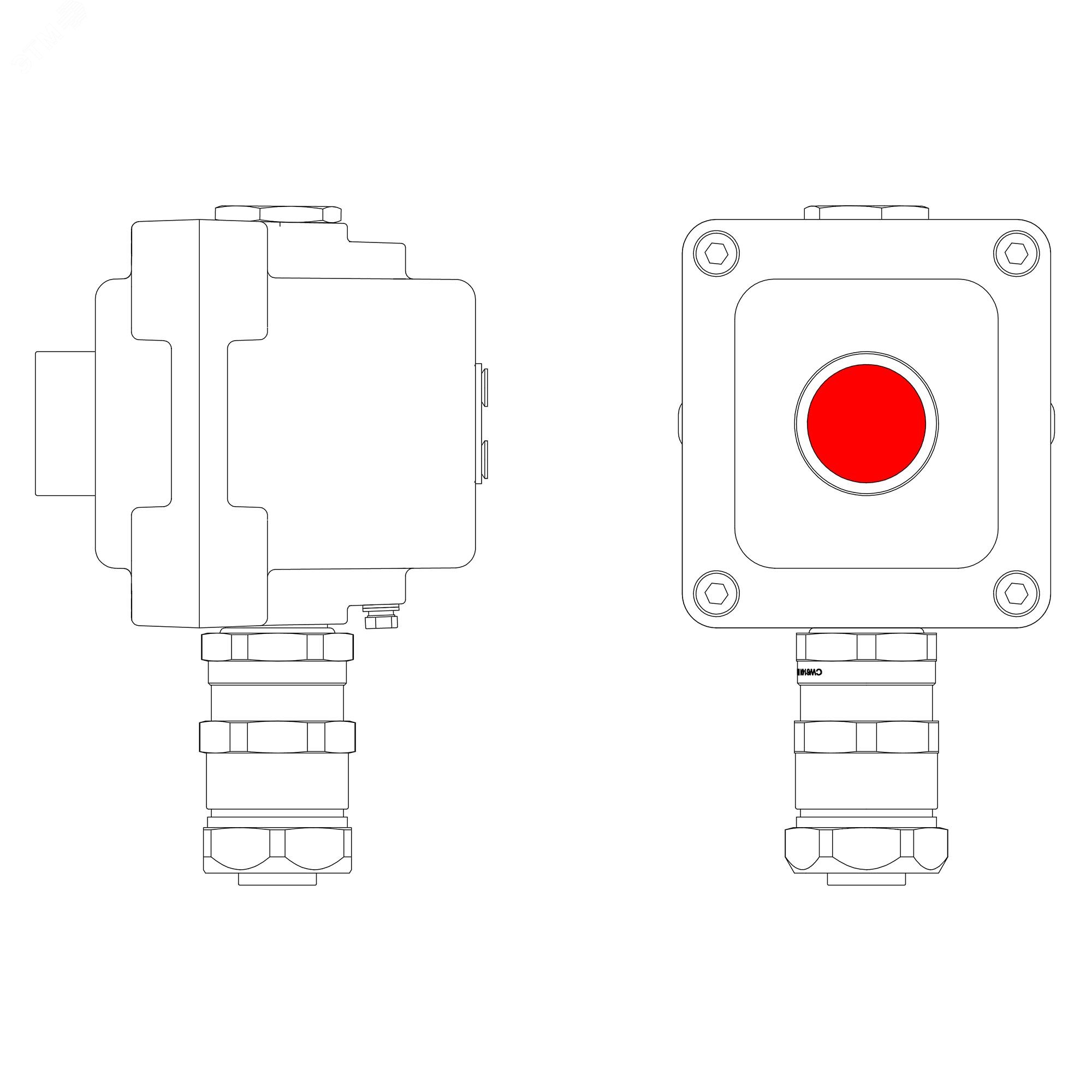 Изображение товара Взрывонепроницаемый пост управления из алюминия серии LCSD-IIB-A