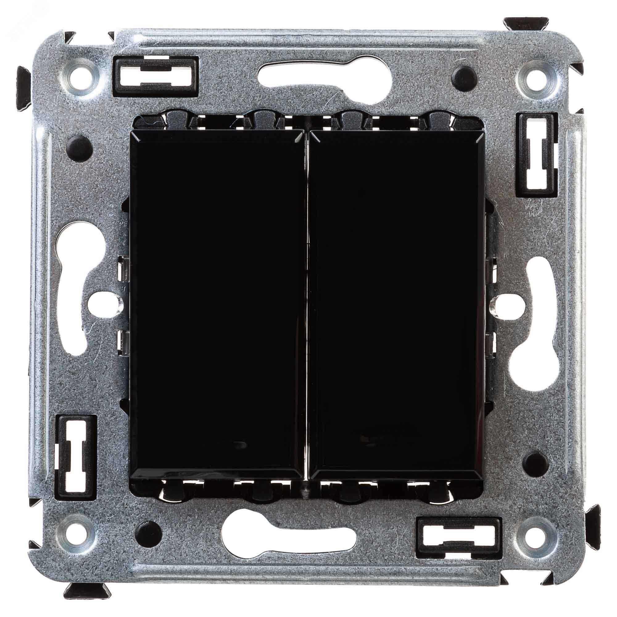 Avanti Выключатель двухклавишный в стену, Черный   квадрат 4402104 DKC - превью 2