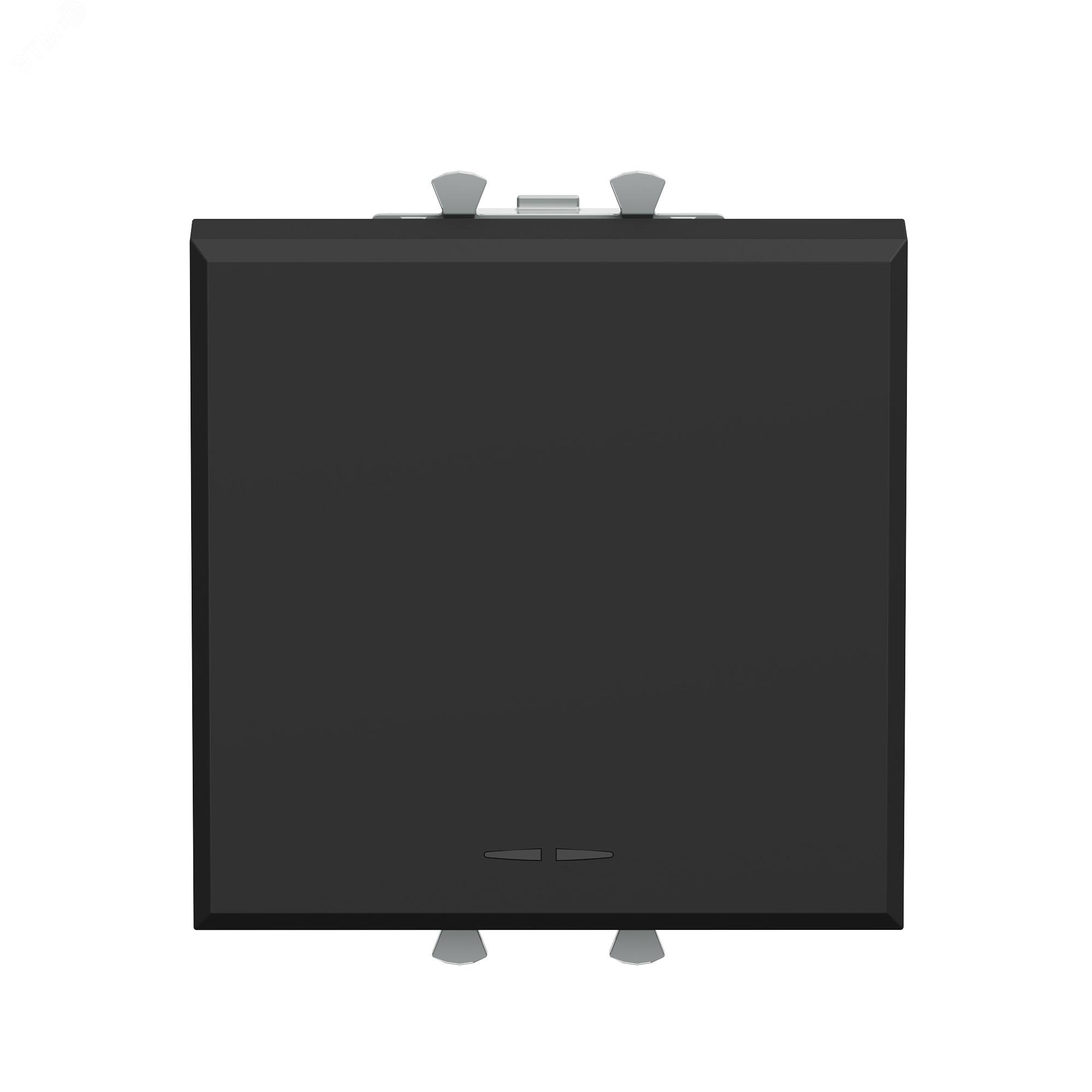 Изображение товара Выключатель одноклавишный модульный Avanti черный матовый 2 модуля