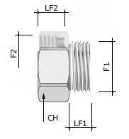 Переходник для труб 3/4`  наружная резьба/ M20x1.5 внутренняя резьба GAS-MET 6019-3420 DKC - превью 3