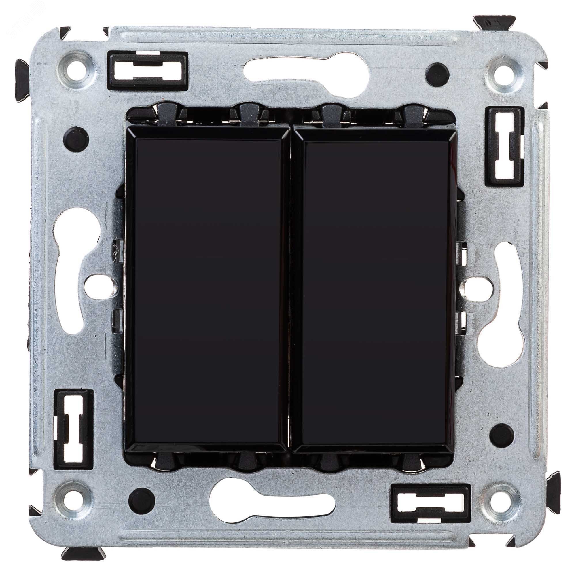 Изображение товара Avanti Переключатель двухклавишный в стену, ''Черный квадрат'' (шт)