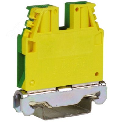 Изображение товара Клемма винтовая 6мм.кв. ЗЕМЛЯ желто-зеленая TEC.6/O (шт)