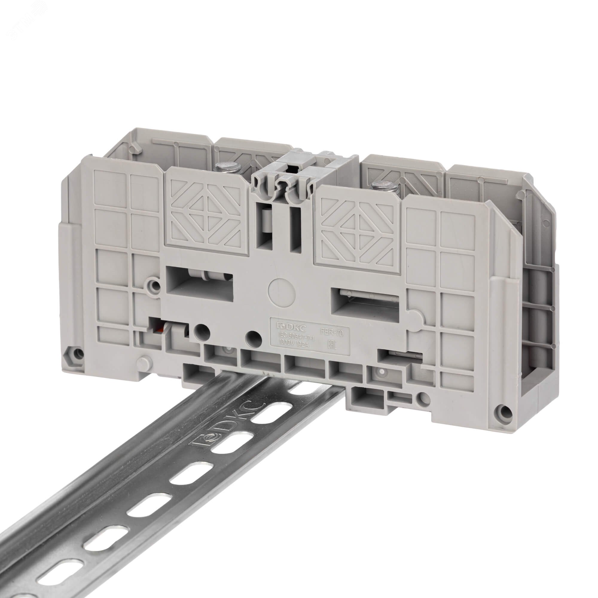 Изображение товара Клемма проходная болтовая для провода 2 точки подключения 70 мм2 серый