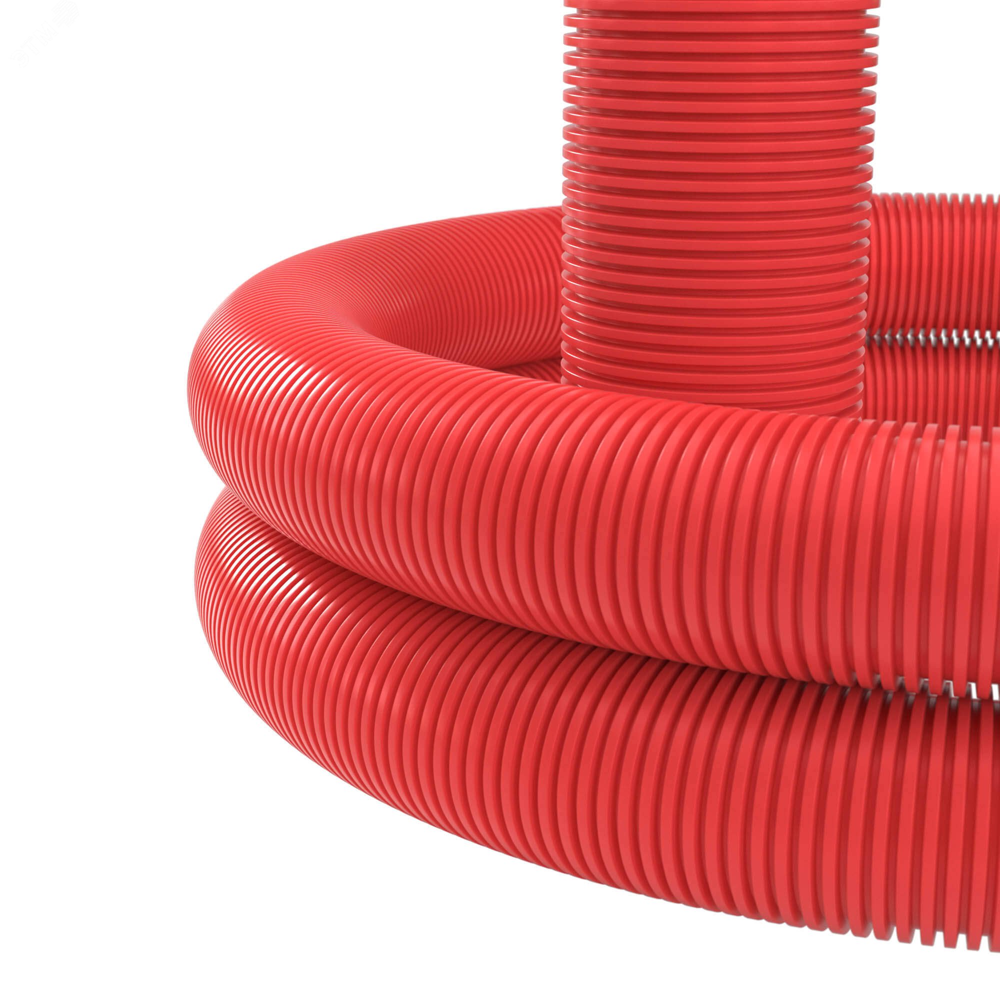 Усиленная двустенная труба ПНД гибкая для кабельной канализации д.110мм с протяжкой, SN15, 750Н, в бухте 100м, цвет красный 121511100 DKC - превью 4