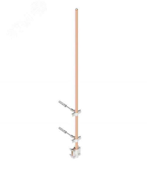 Изображение товара Молниеприемник с держателями 1000мм медь - защита от молний для зданий
