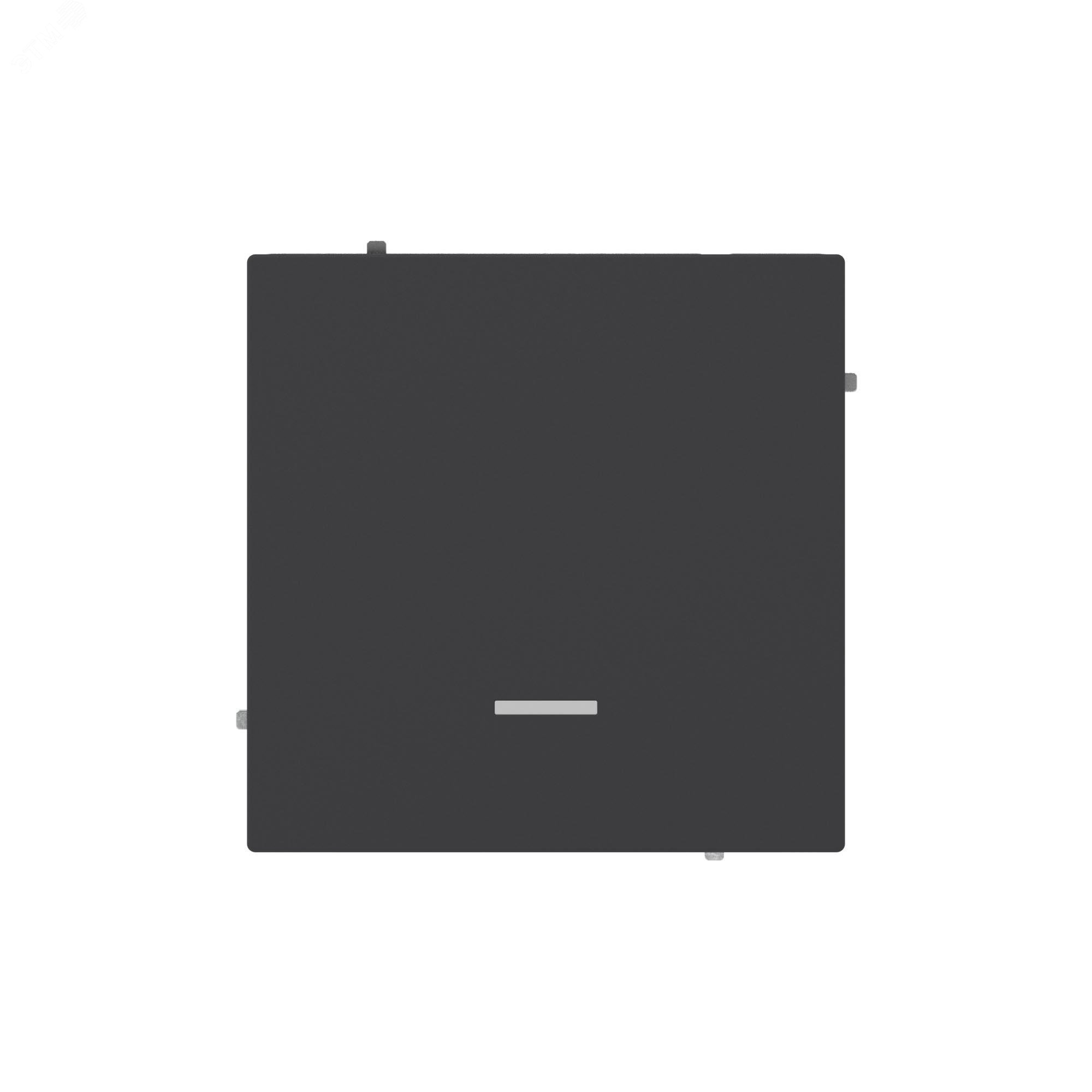 Изображение товара Выключатель одноклавишный с подсветкой, KANT, черный уголь (шт)