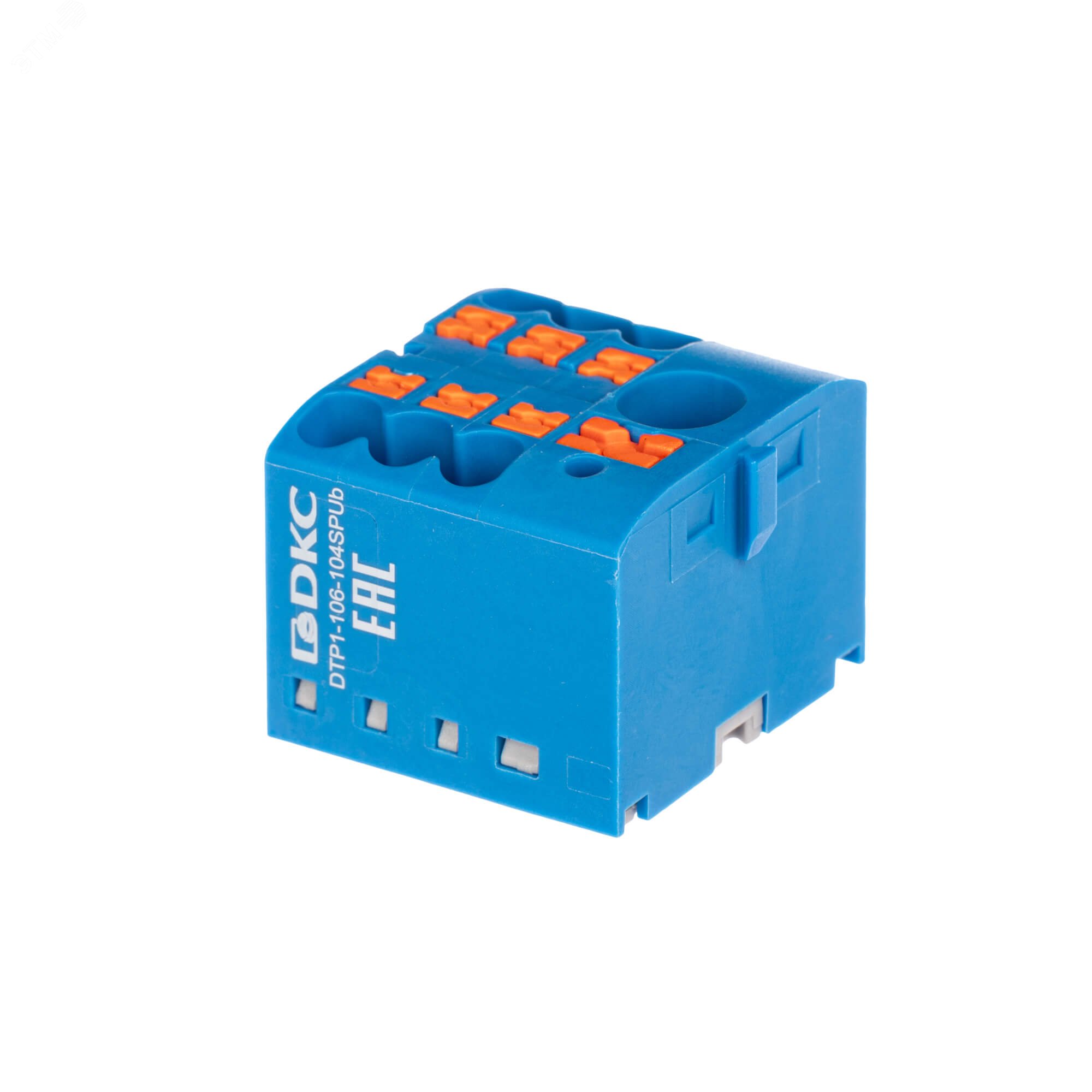 Изображение товара Блок распределительный с push-in зажимом 1 ввод 6 кв.мм 6 точек подключения синий DKC