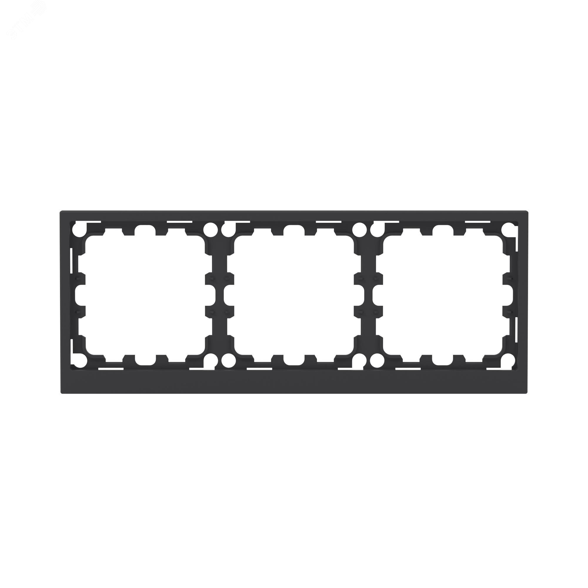 Изображение товара Рамка 3 поста IP44, KANT, черный уголь (шт)