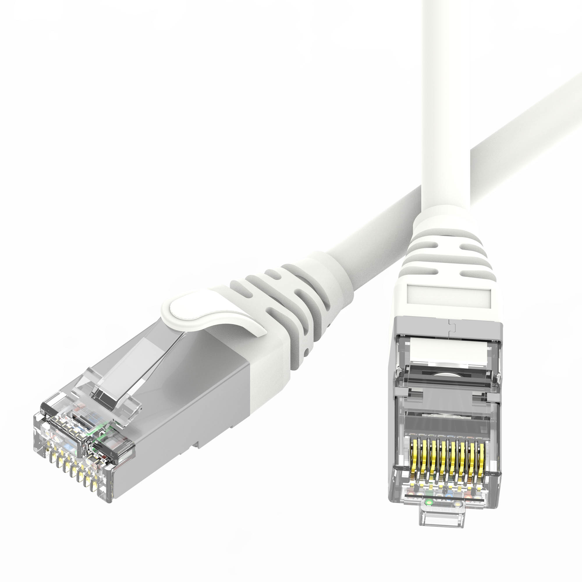 Патч-корд экранированный SLIM CAT6 S/FTP 4х2, 28 AWG, LSZH, белый, 5м