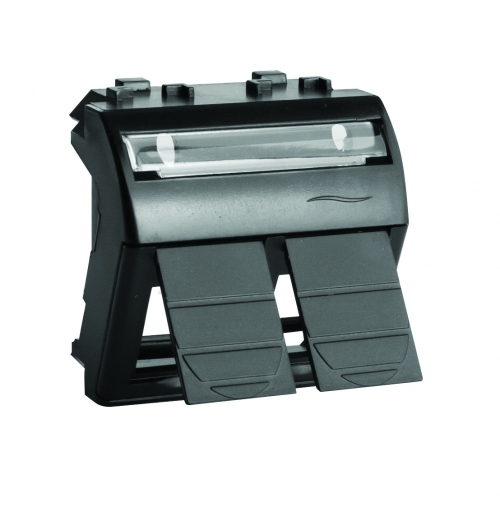 Адаптер для двух информационных разъемов Кейстоун (Keystone), черный, 2мод.