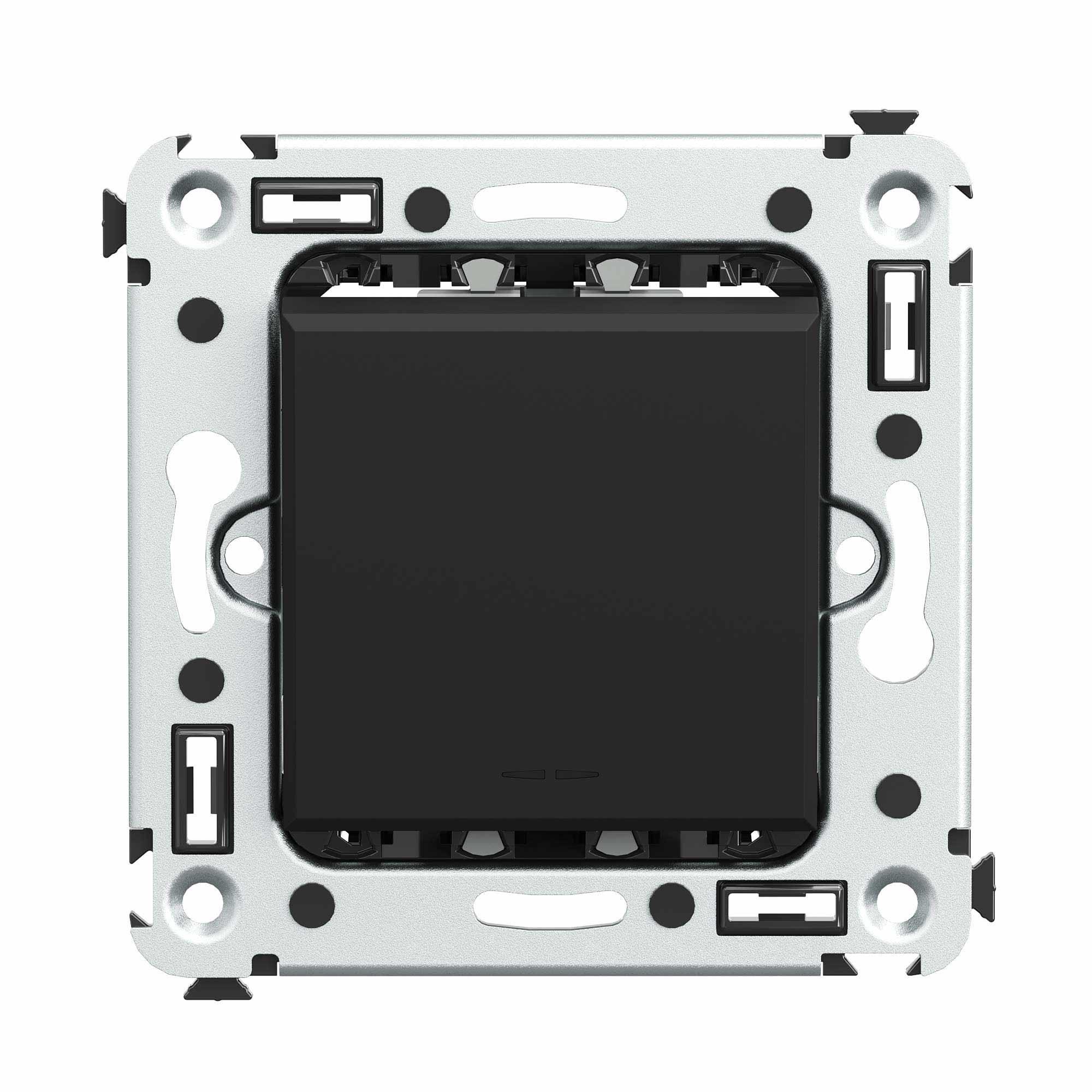 Avanti Инвертор одноклавишный в стену Черный      матовый (Переключатель сх.7)