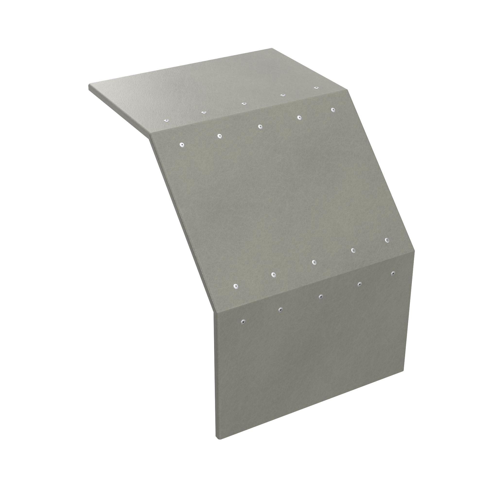 Крышка на угол вертикальный внешний 90° 100x400, стеклопластик