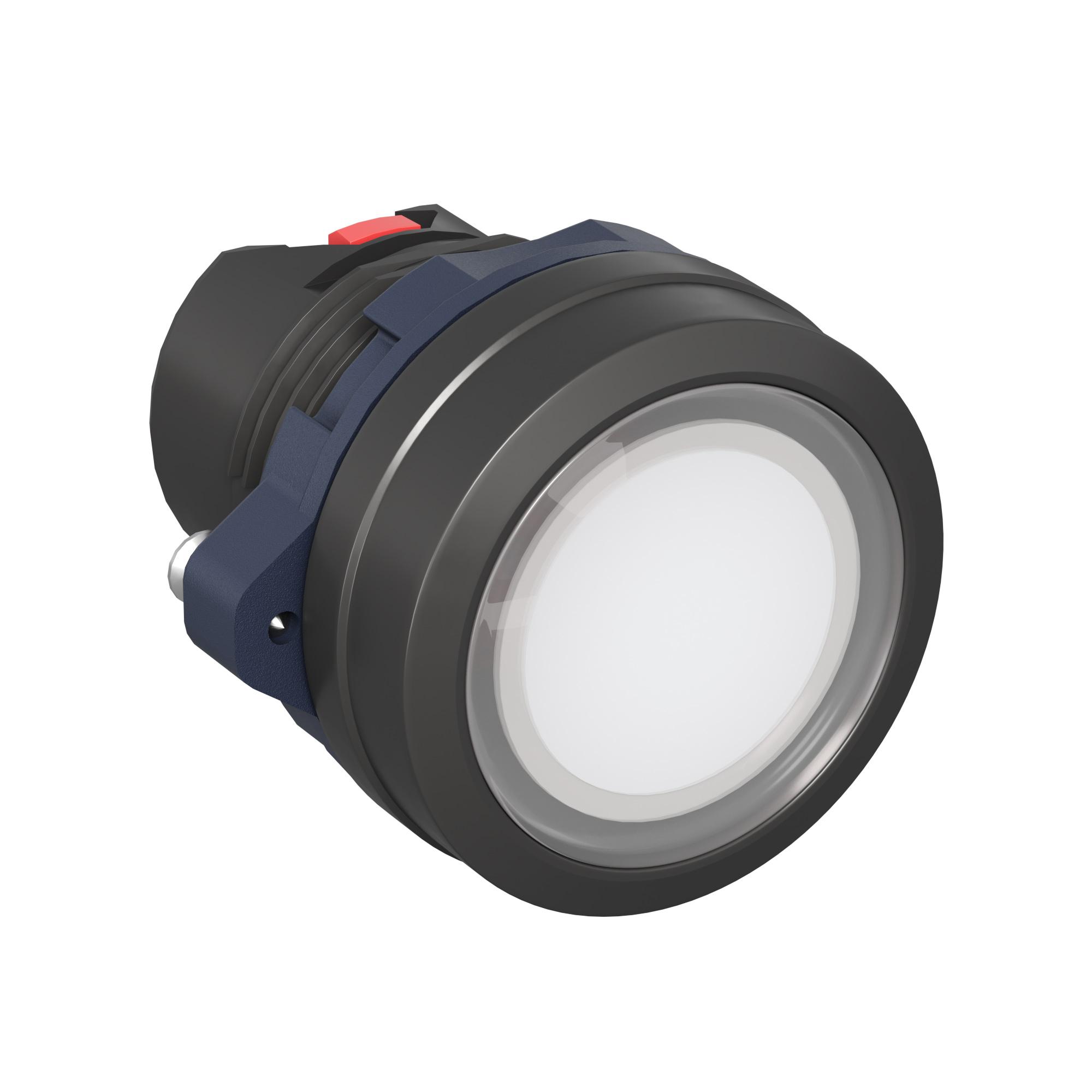 Головка кнопки плоская прозрачная с фиксацией, белая