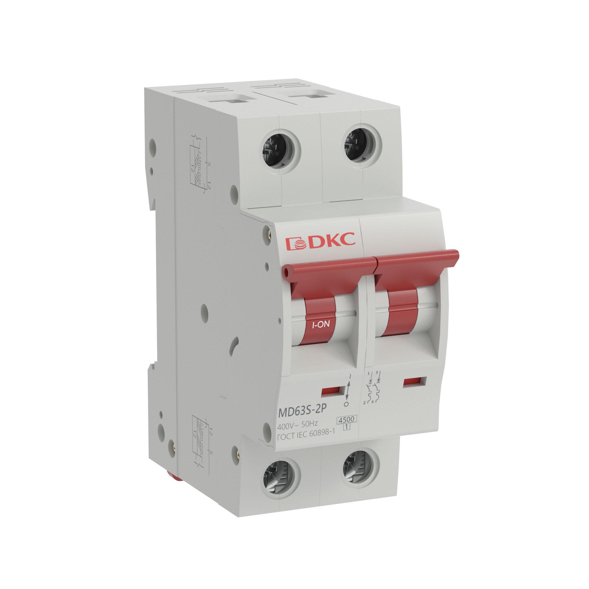 Автоматический выключатель модульный YON макс (YON max) типа MD63S, 4,5кА, 2 полюса, хар-ка C, 3А