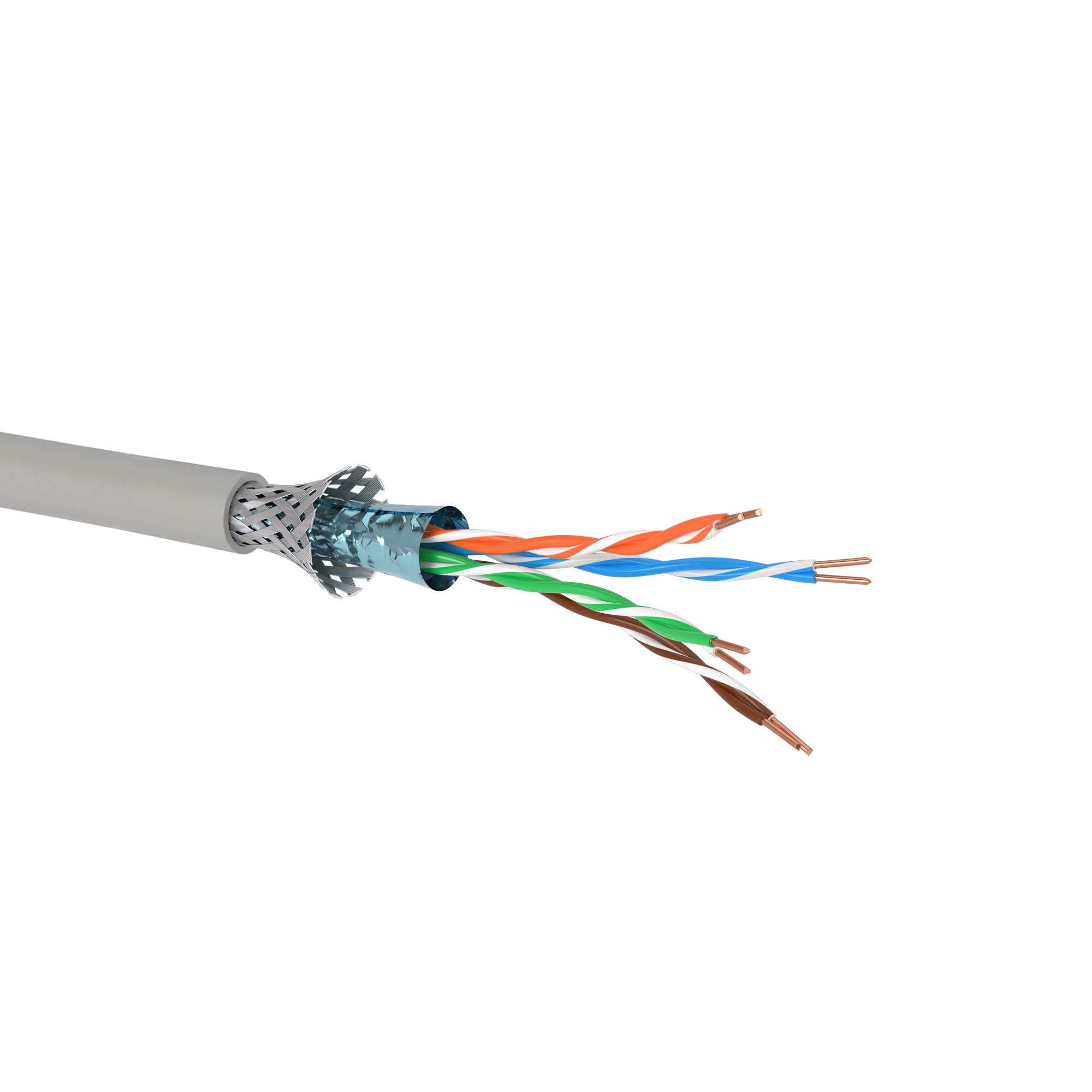 Витая пара SF/UTP 4 пары CAT 5е PVC серый катушка 305м