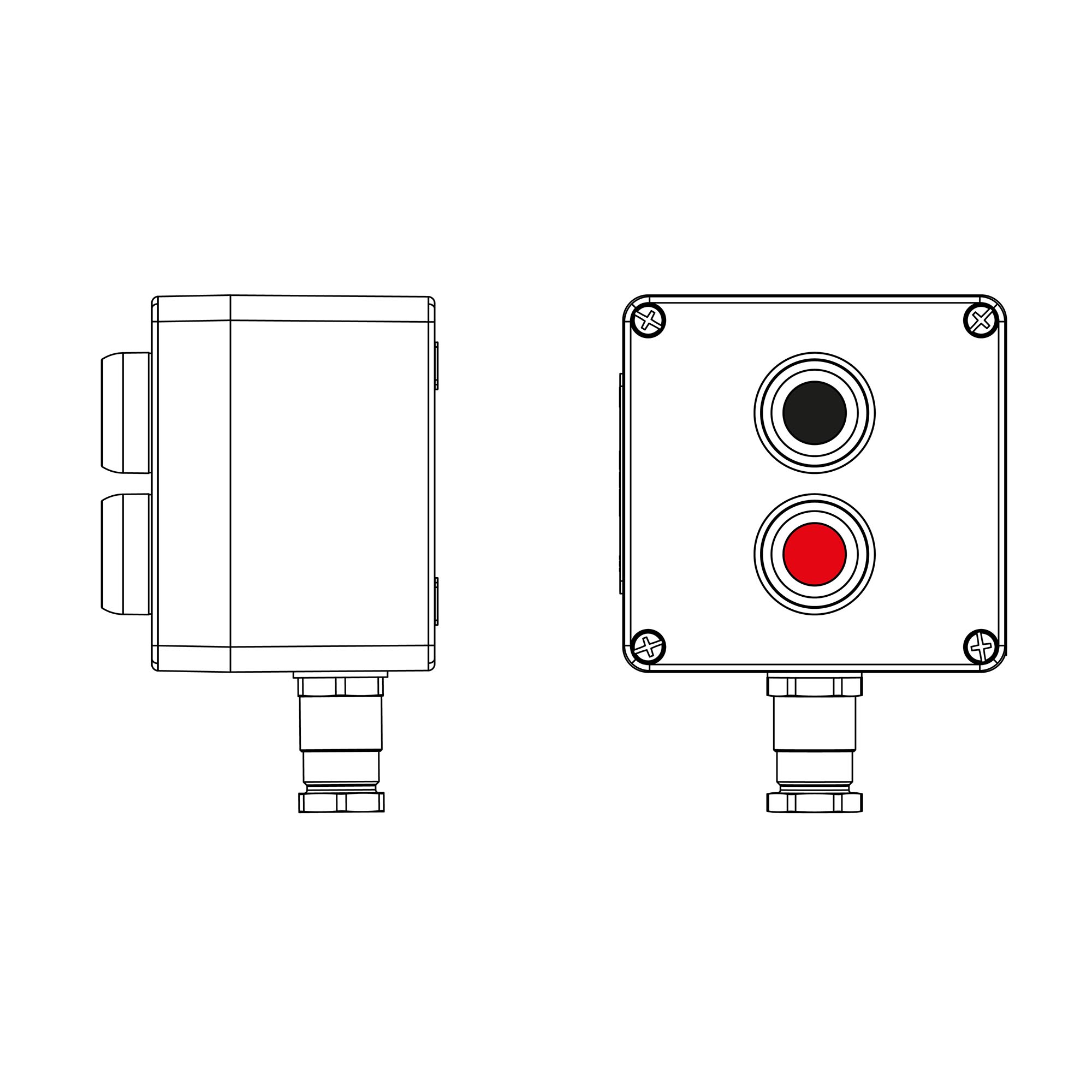 Пост взрывозащищенный управления из полиэстера C PEP-03-(1xP1B(11)-1xP1R(11))-1xKH2MHK(C)1Ex de IIC Т5 Gb / Ex tb IIIC T95°Cdb IP66 / КЗ