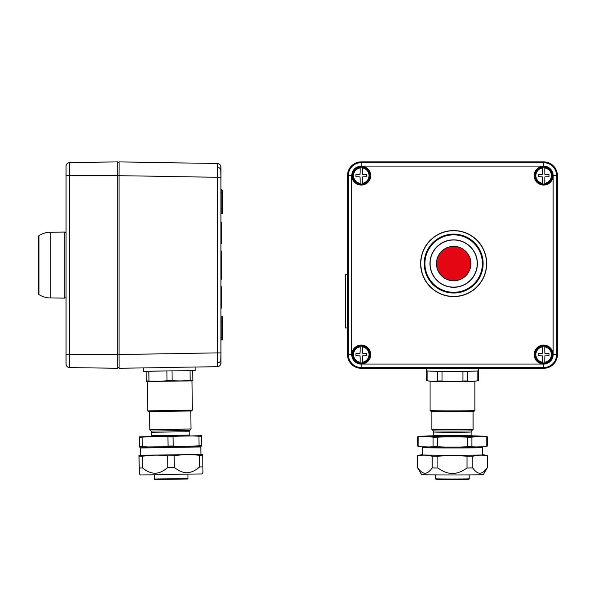 Пост взрывозащищенный управления из алюминия CPU-A-12-(1xP1R(11))-1xKAEPM2MHK-20(C)1Ex de IIC Т5 Gb / Ex tb IIIC T95°Cdb IP66