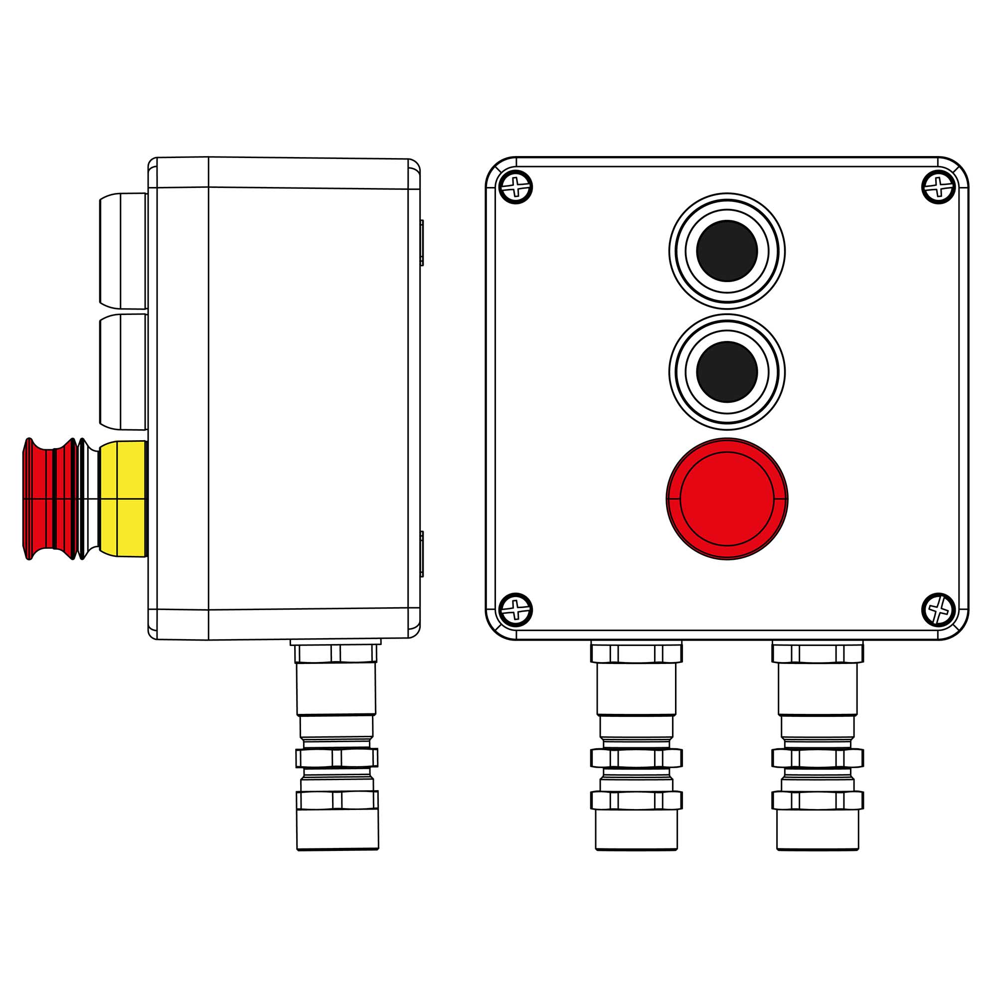 Пост взрывозащищенный управления из полиэстера C PAP-05-(2xP1B(11)-1xP3E(11))-2xKA2MHK(C)1Ex de IIC Т5 Gb / Ex tb IIIC T95°Cdb IP66/КЗ