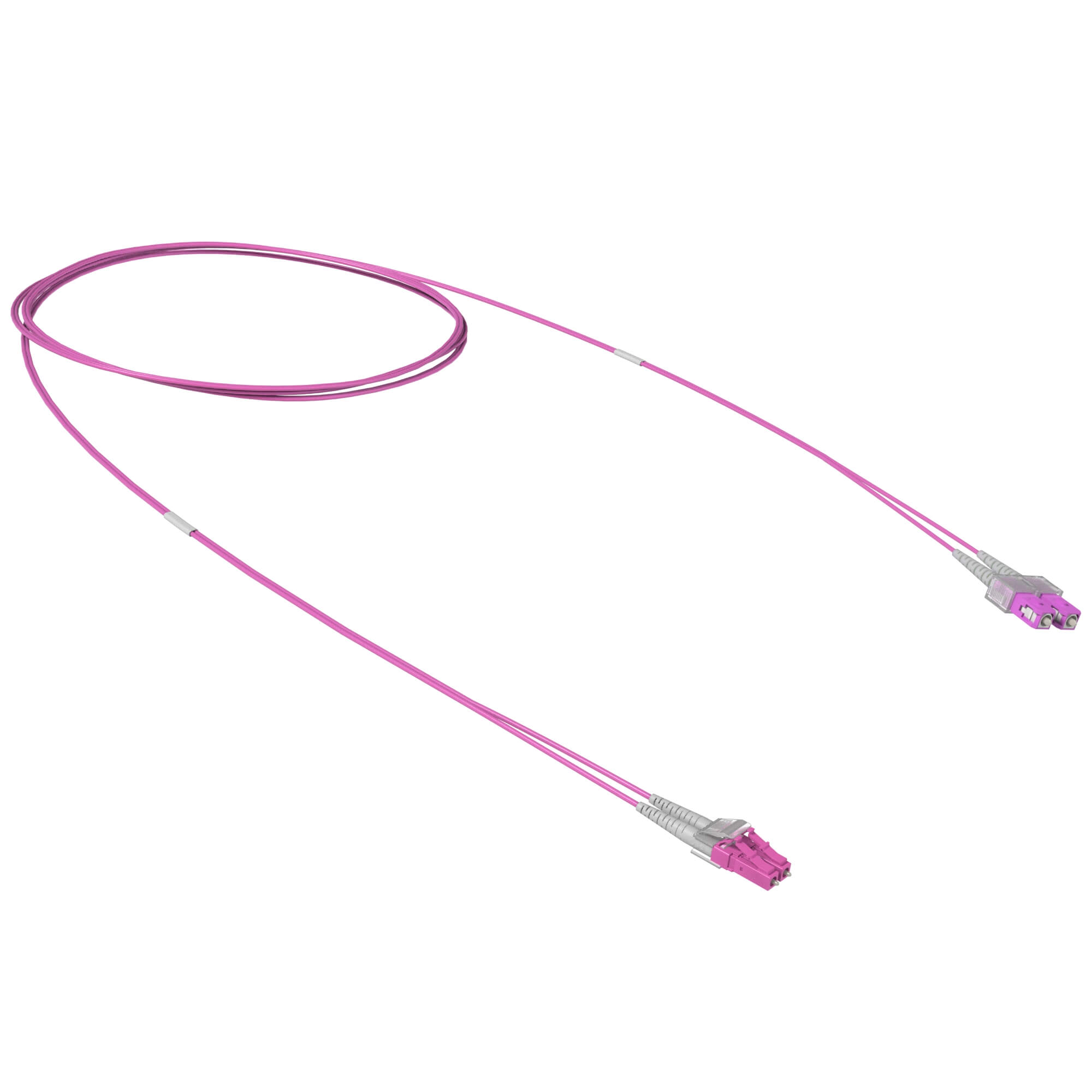 Патч-корд оптический переходной Duplex SC-UPC/LC-UPC, 50/125 OM4, 3 м