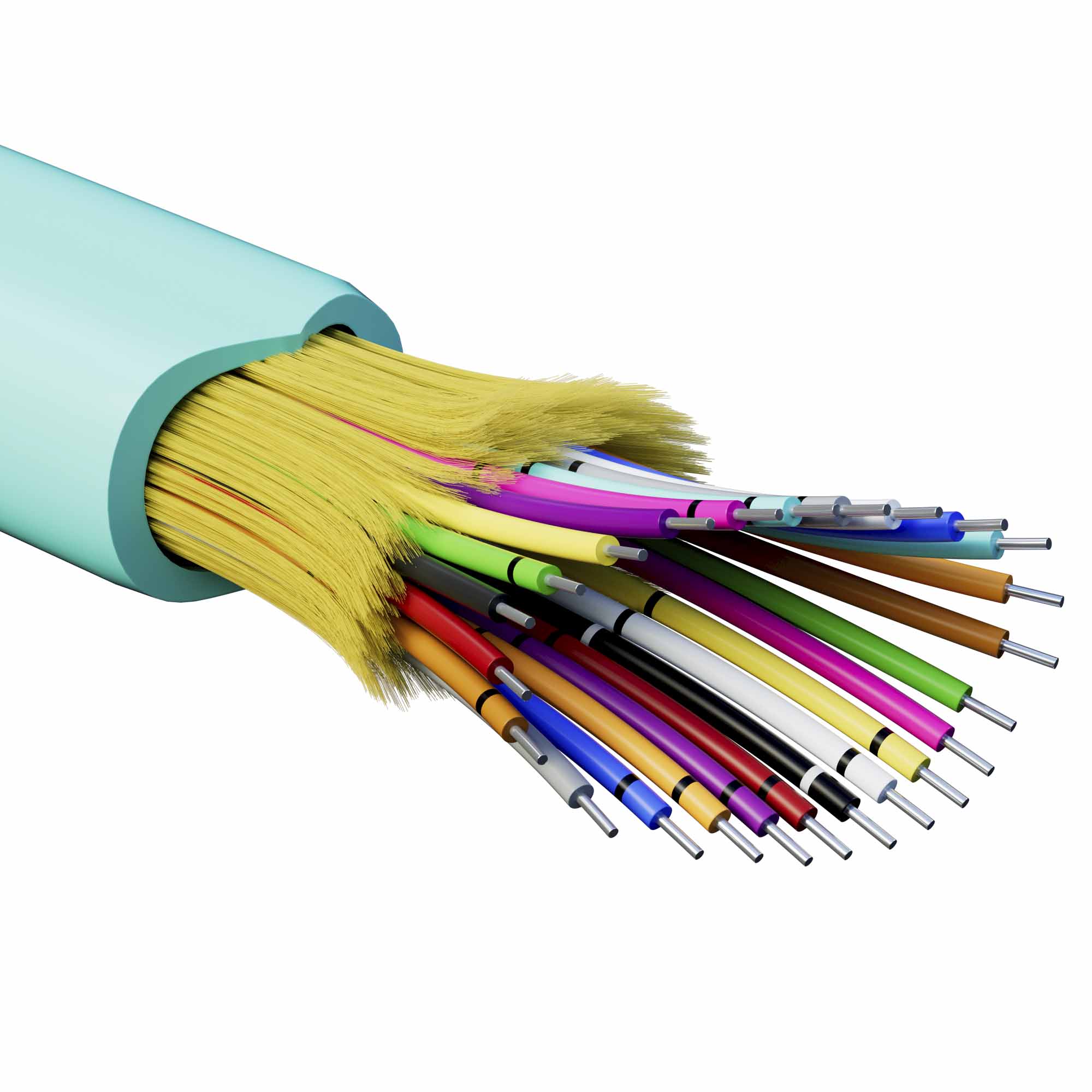 Кабель волоконно-оптический, распределительный, арамидные упрочняющие нити, для внутренней прокладки, нг(А)-HF, 24 ОВ, категорияOM3 (G.651.1) плотный буфер, 0,4 кН, барабан 2000 м