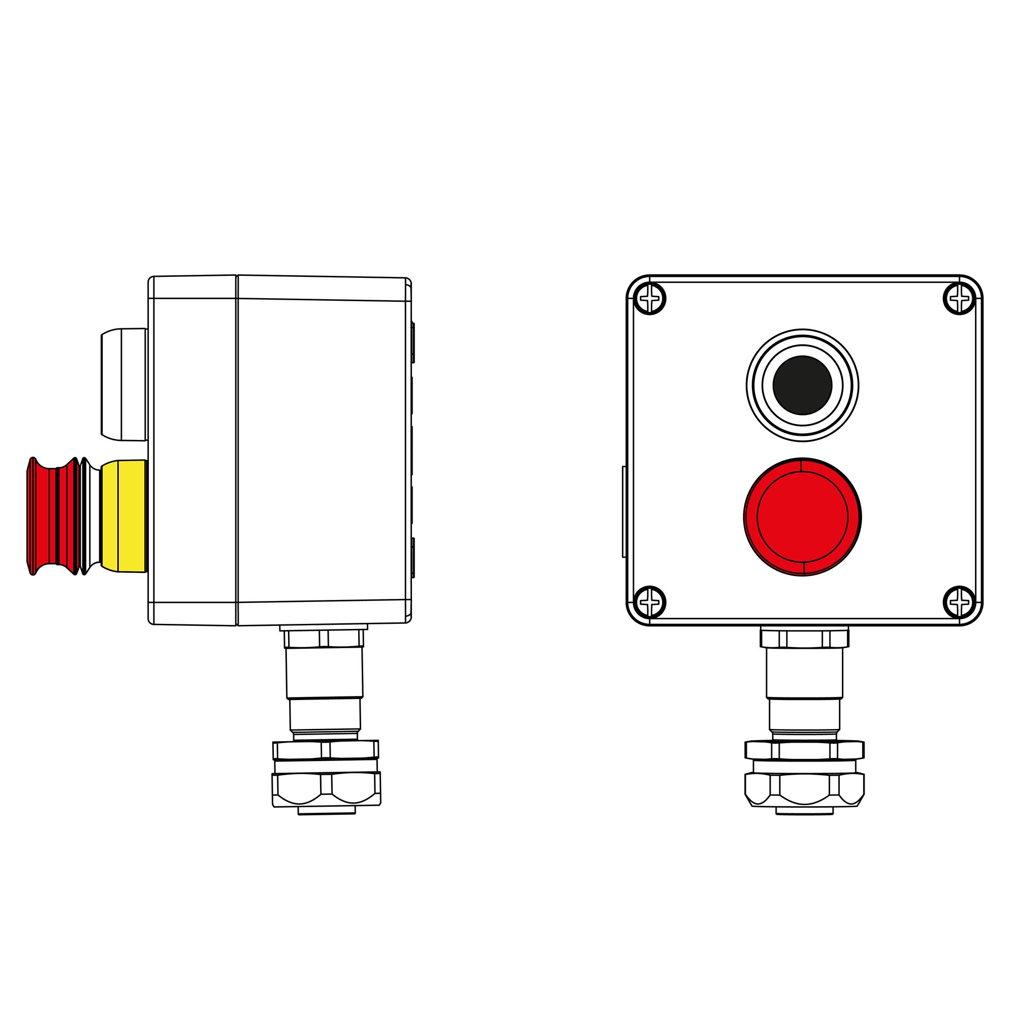 Пост взрывозащищенный управления из алюминия CPU-A-12-(1xP1B(11)-1xP6E(11))-1xKAEPM2MHK-20(C)1Ex de IIC Т5 Gb / Ex tb IIIC T95°C Db IP66