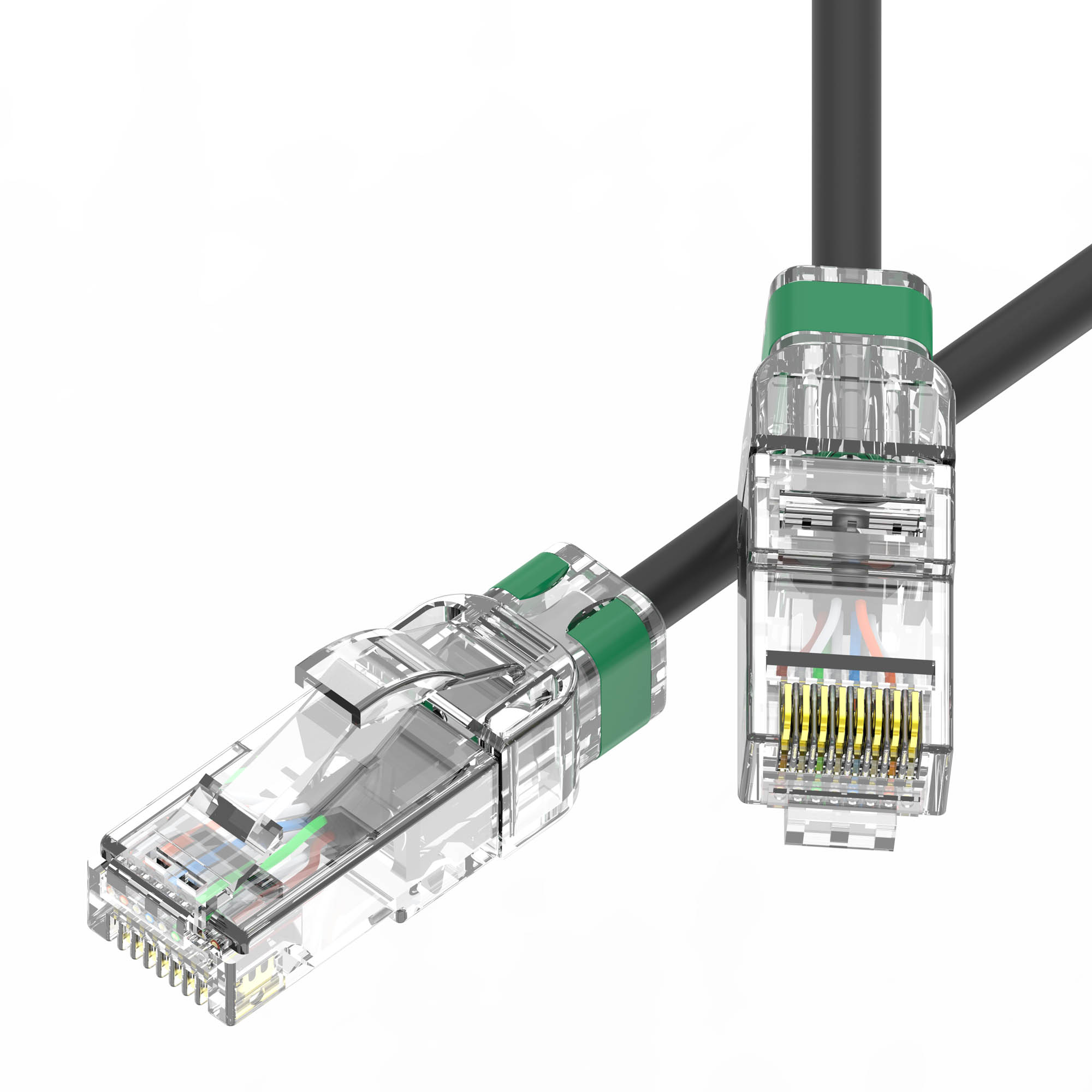 Патч-корд неэкранированный SLIM CAT6A U/UTP 4х2, 28 AWG, LSZH, чёрный, 1м
