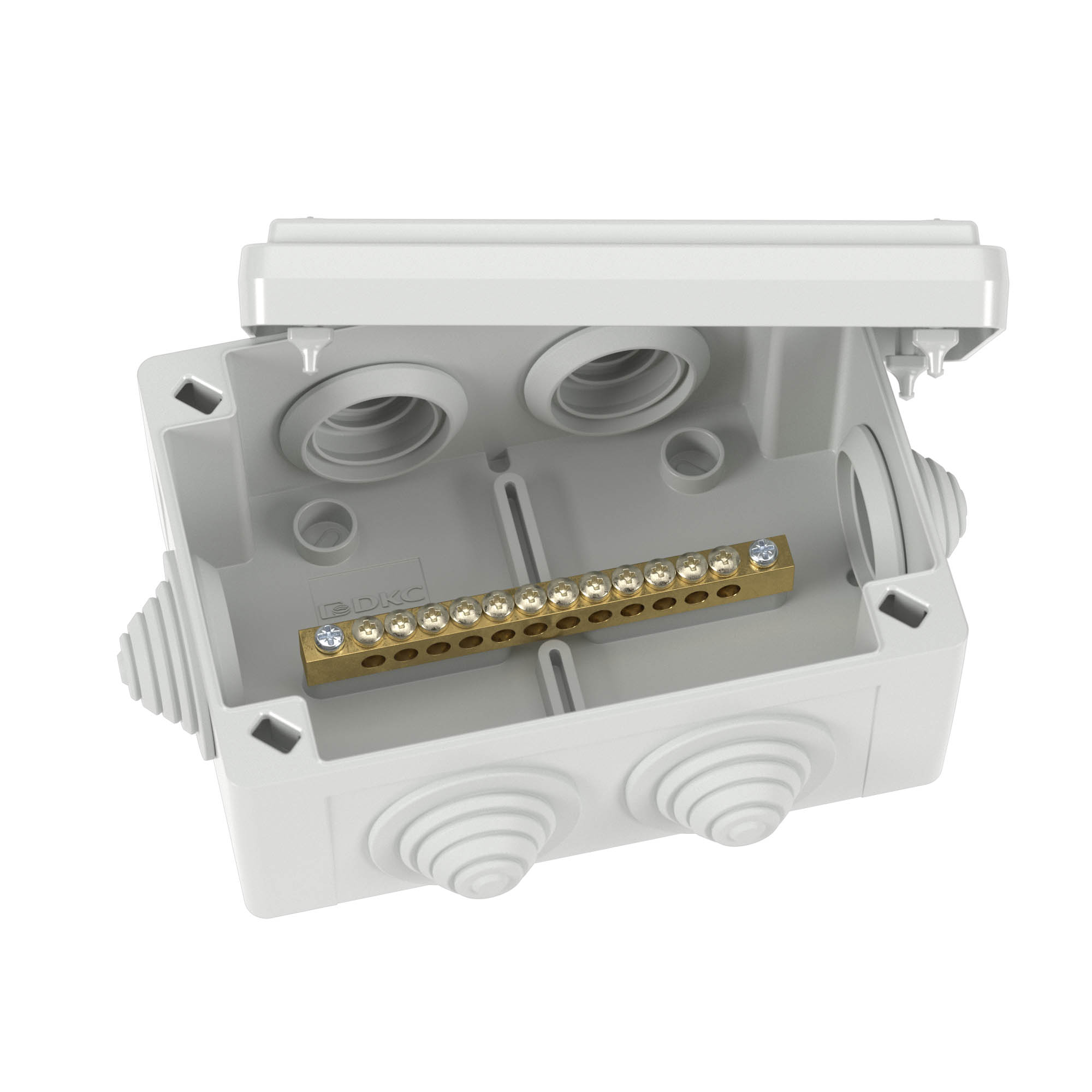 Коробка уравнивания потенциалов 12 зажимов 6 вводов, 25 мм 120х80х50 мм IP55