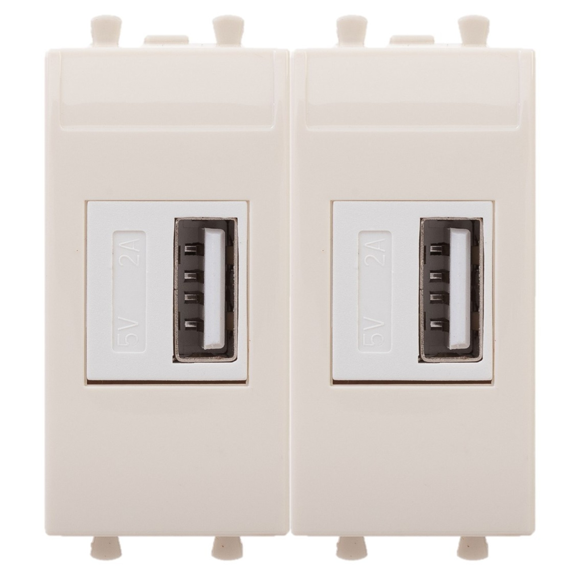 USB зарядное устройство модульное 2.1 А, Avanti, ванильная дымка, 2 модуля