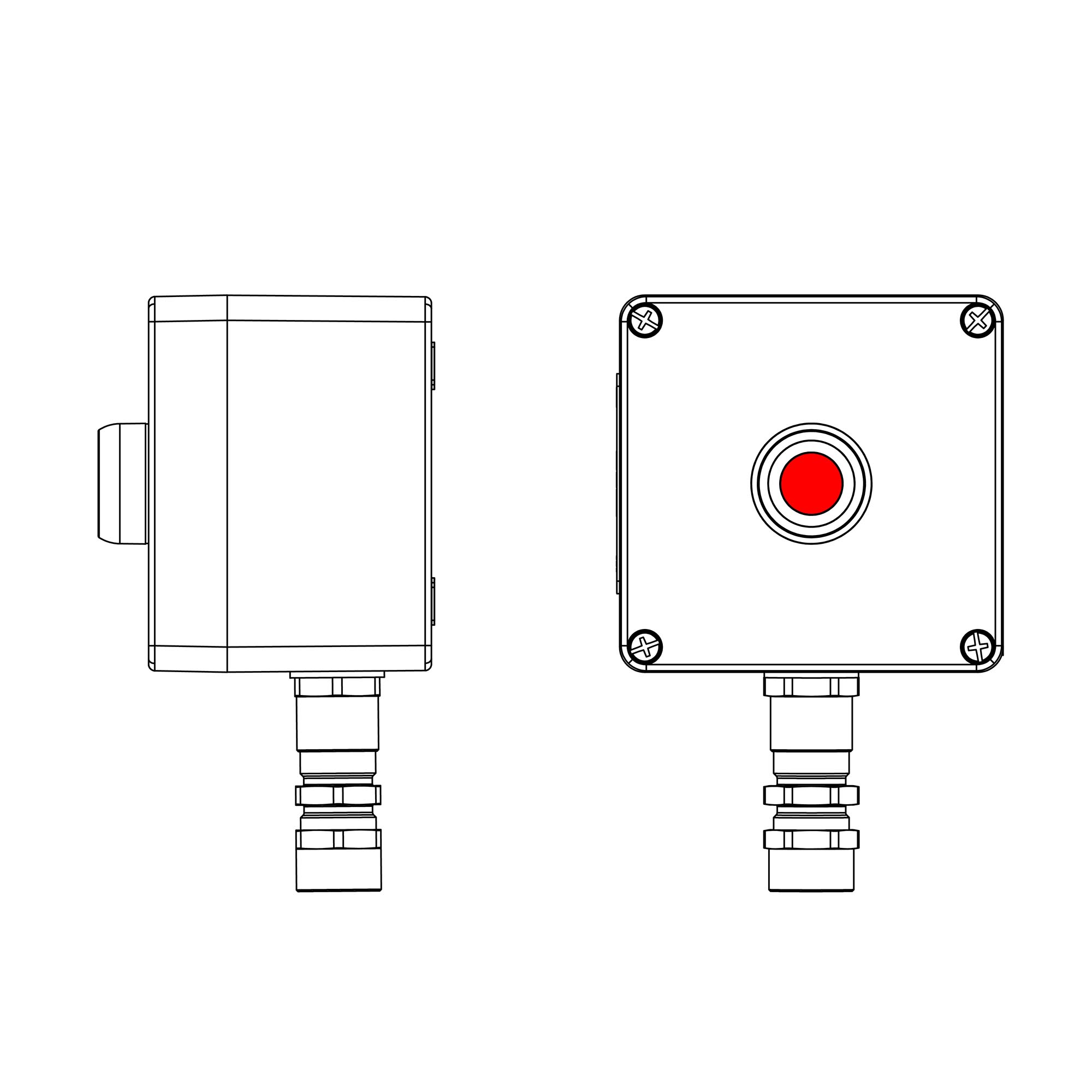 Пост взрывозащищенный управления из полиэстера C PEP-03-(1xP1R(11))-1xKA2MHK(C)1Ex de IIC Т5 Gb / Ex tb IIIC T95°Cdb IP66 / КЗ / ШС