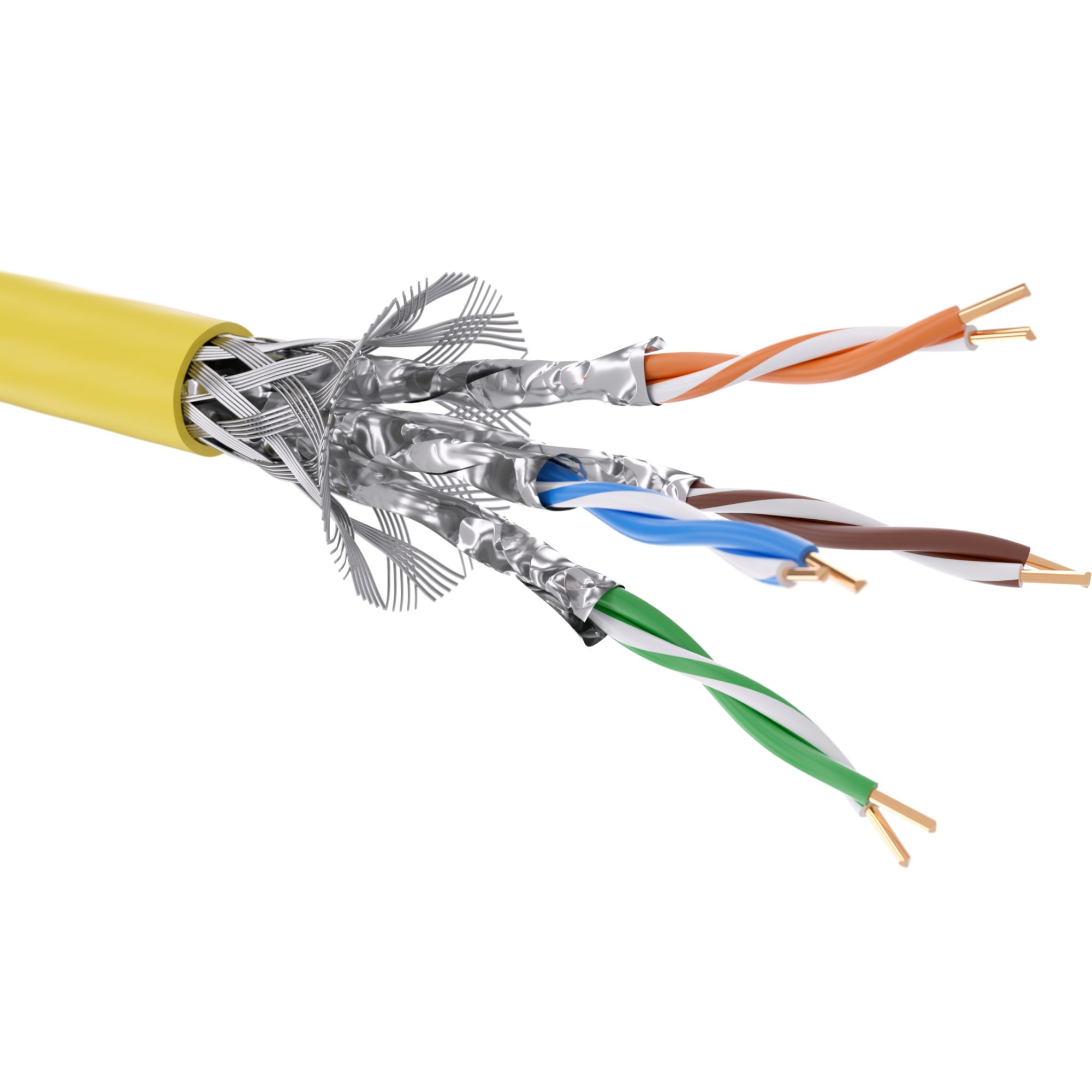 Витая пара S/FTP 4 пары CAT 7 нг(А)-HF желтый катушка 500м