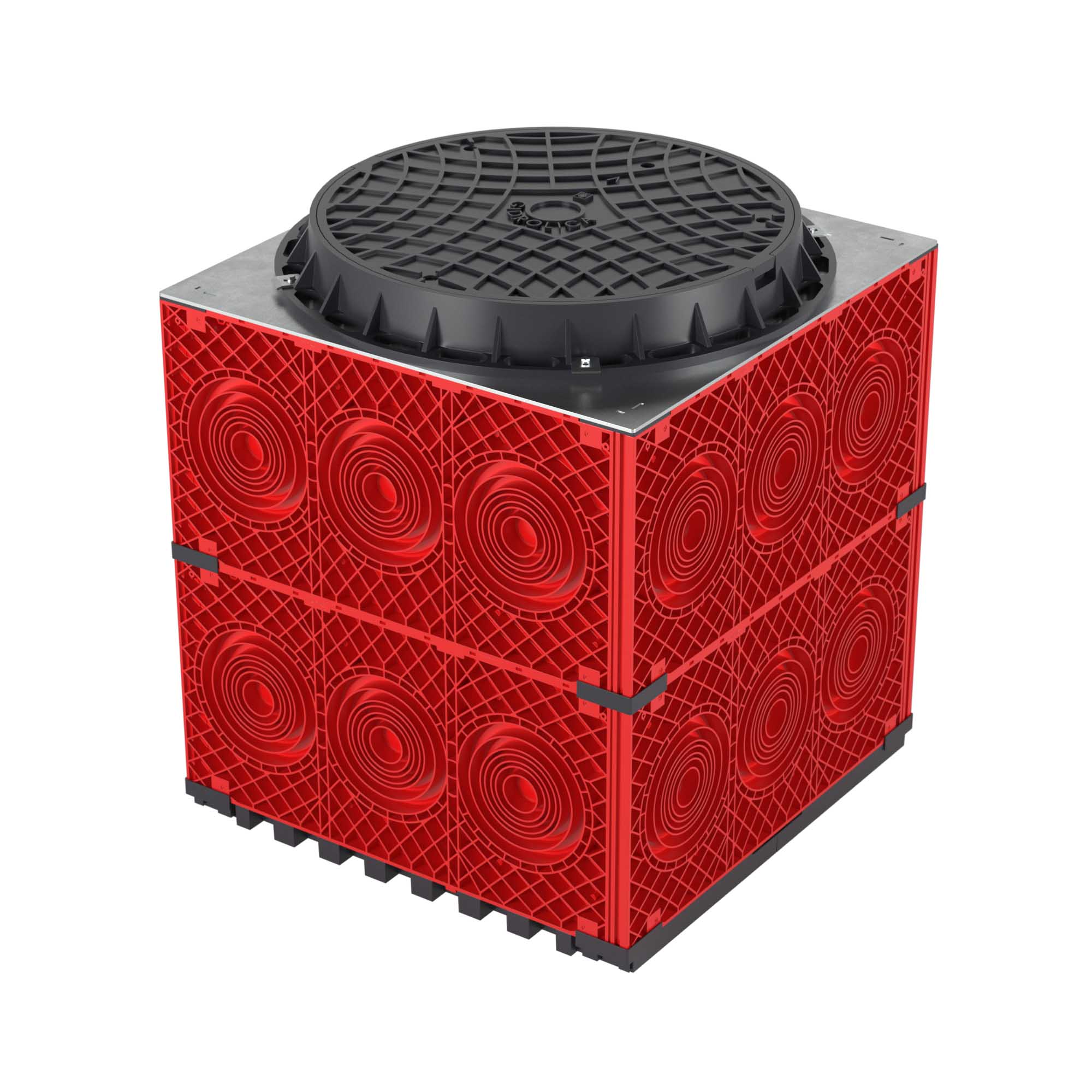 Кабельный колодец связи (ККС) пластиковый для кабельной канализации с пластиковым люком, 750х750х750 мм