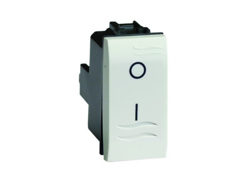 Выключатель одноклавишный, двухполюсный, бежевый