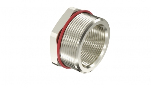 Взрывозащищенный Ex d e переходник. Тип А. ''наруж.резьб'' М40х1,5 - ''внутр.резьб'' M25х1,5. Нержавеющая сталь AISI316L. IP66/67/68