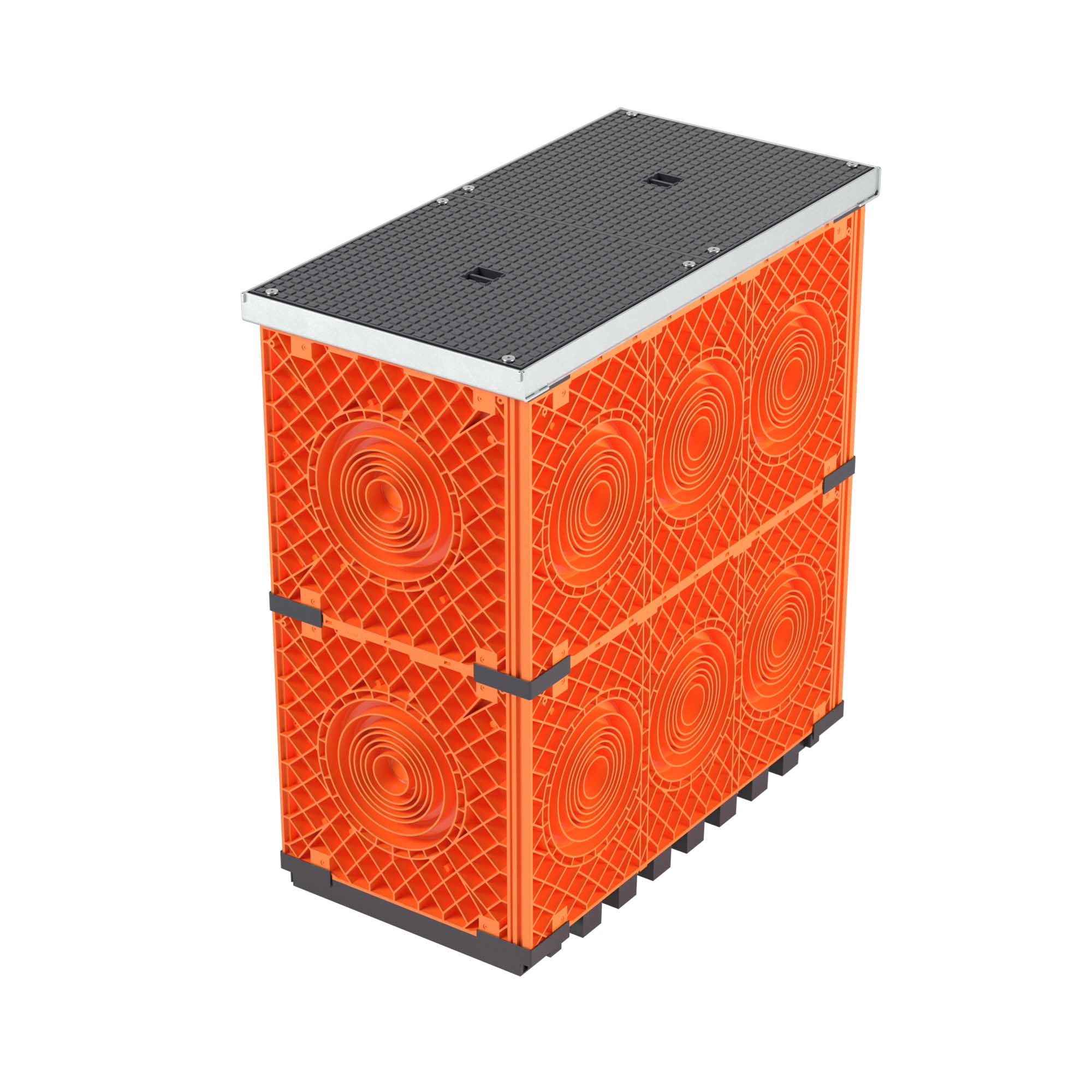 Кабельный колодец связи (ККС) пластиковый для кабельной канализации с крышками,  F0, 750х375х750 мм