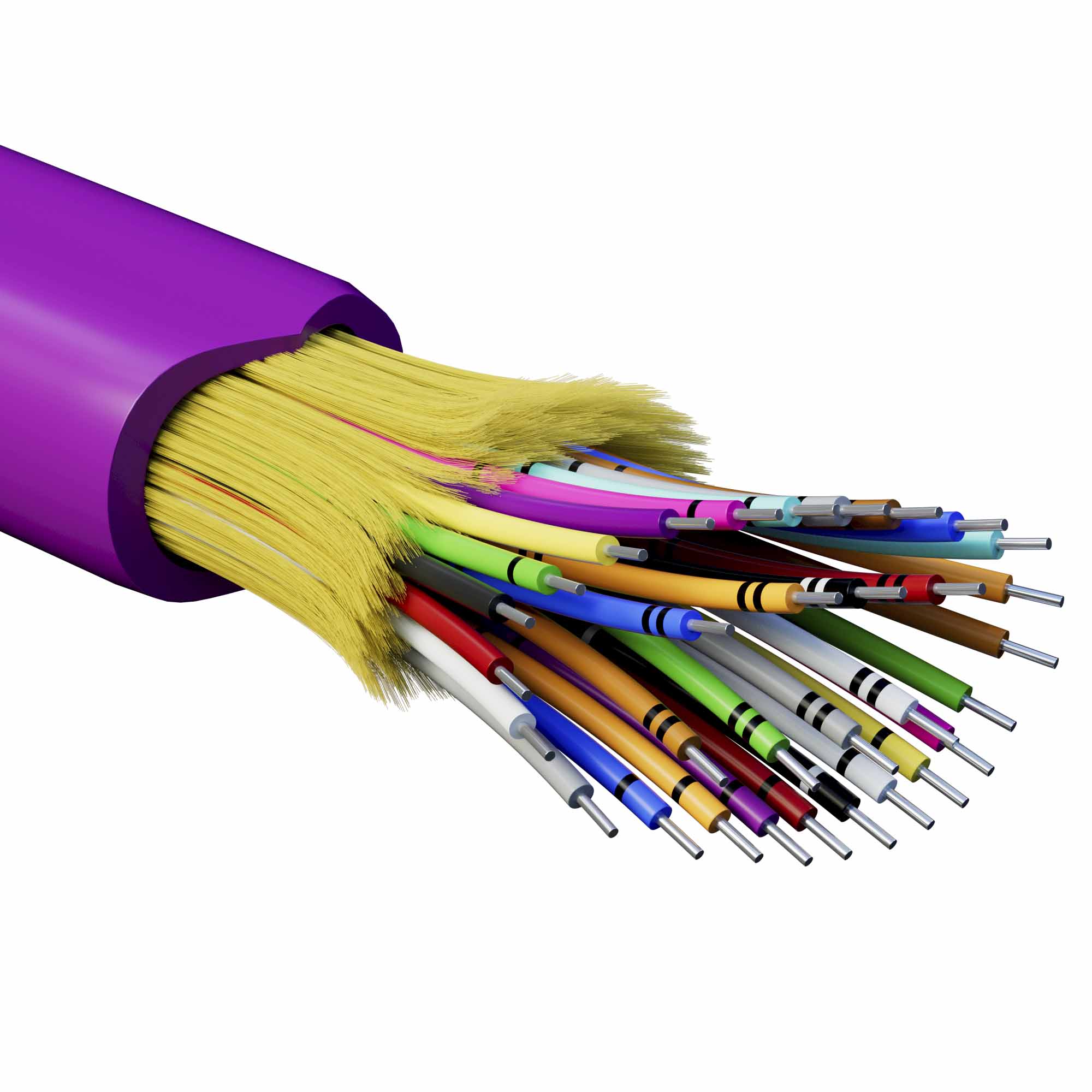 Кабель волоконно-оптический, распределительный, арамидные упрочняющие нити, для внутренней прокладки, нг(А)-HF, 32 ОВ, категорияOM4 (G.651.1) плотный буфер, 0,4 кН, барабан 2000 м