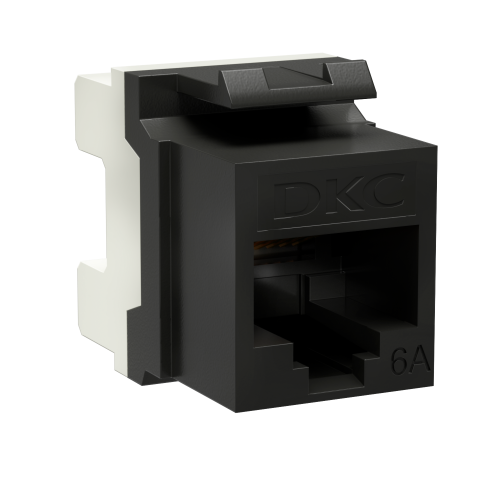 Модуль Keystone RJ45 CAT6А неэкр180 градусов черный