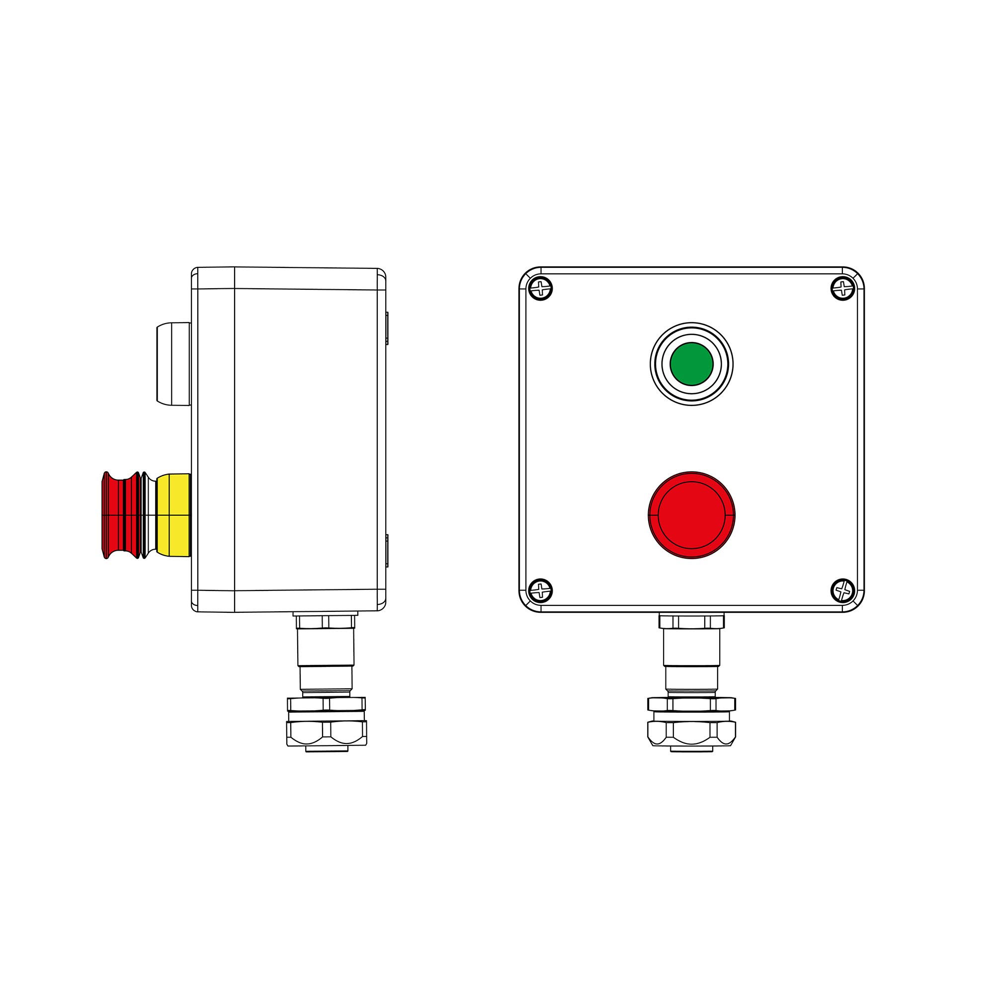 Пост взрывозащищенный управления из полиэстера C PAP-05-(1 xP 1G(11)-1xP3E(11))-1xKAEPM2MHK-20(C)1Ex de IIC Т5 Gb / Ex tb IIIC T95°C Db IP66 / КЗ
