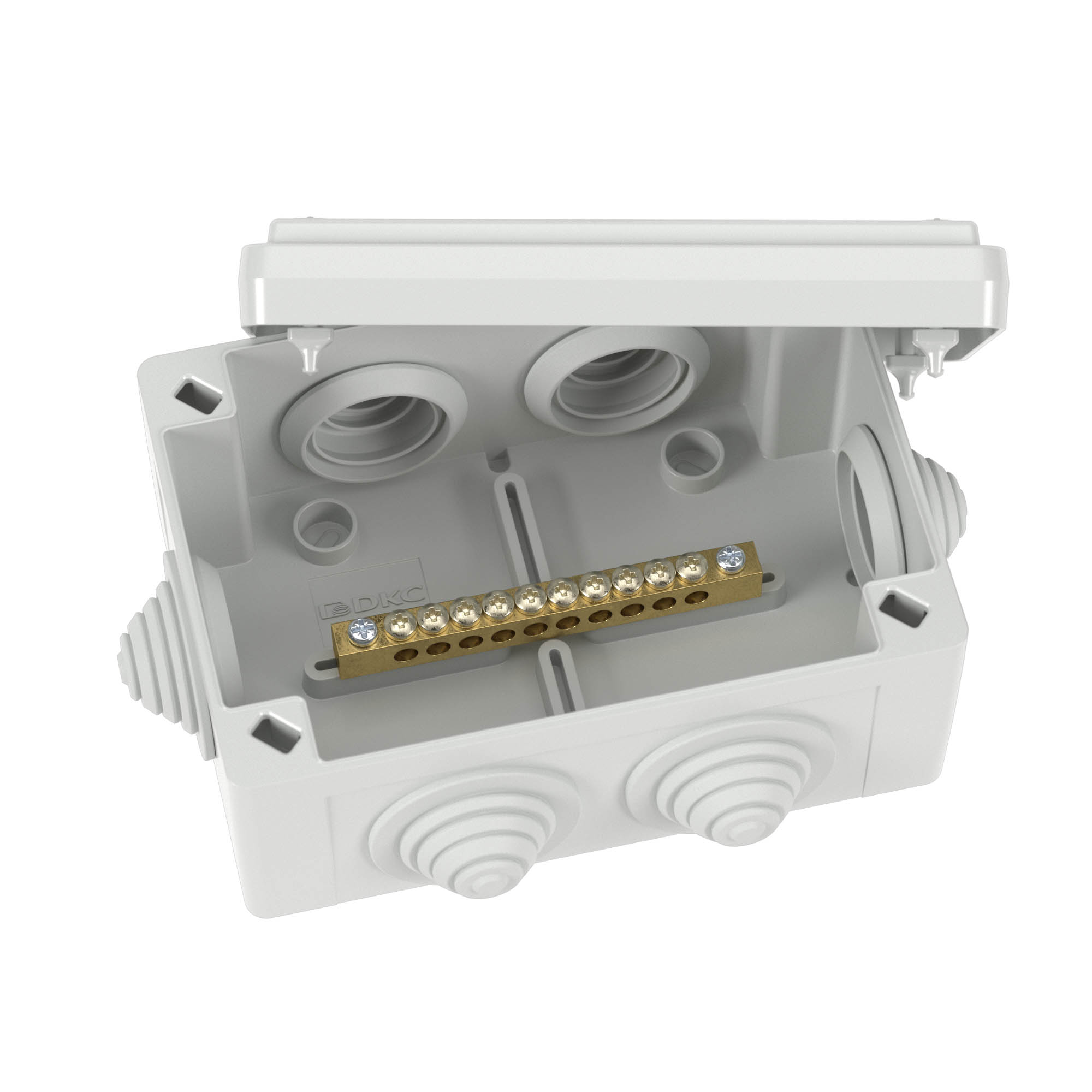 Коробка уравнивания потенциалов, 10 зажимов, 6 вводов, 25 мм, 120х80х50 мм, IP55