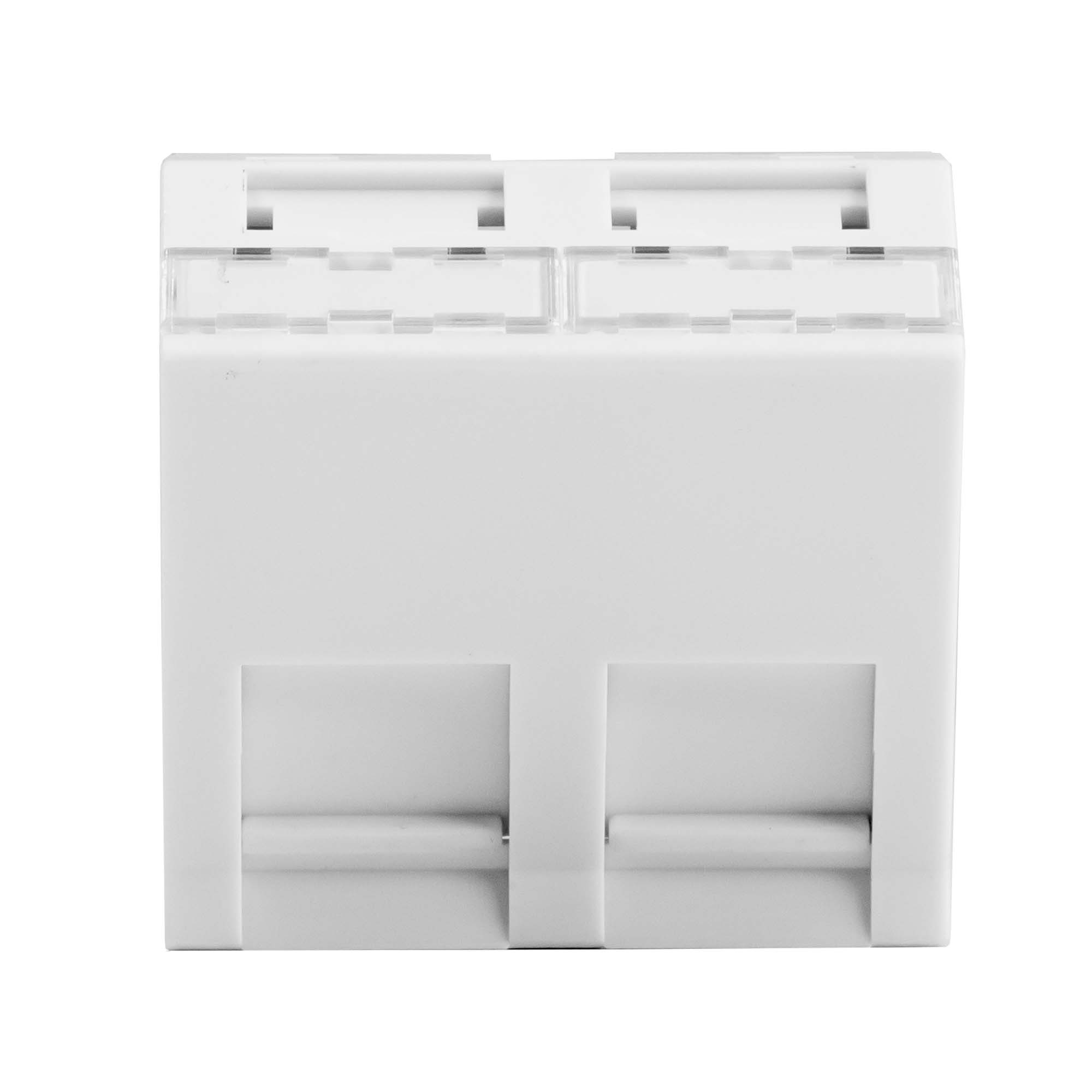 Вставка 45x45 для 2 модулей Keystone, наклонная (аналог Mosaic), цвет белый