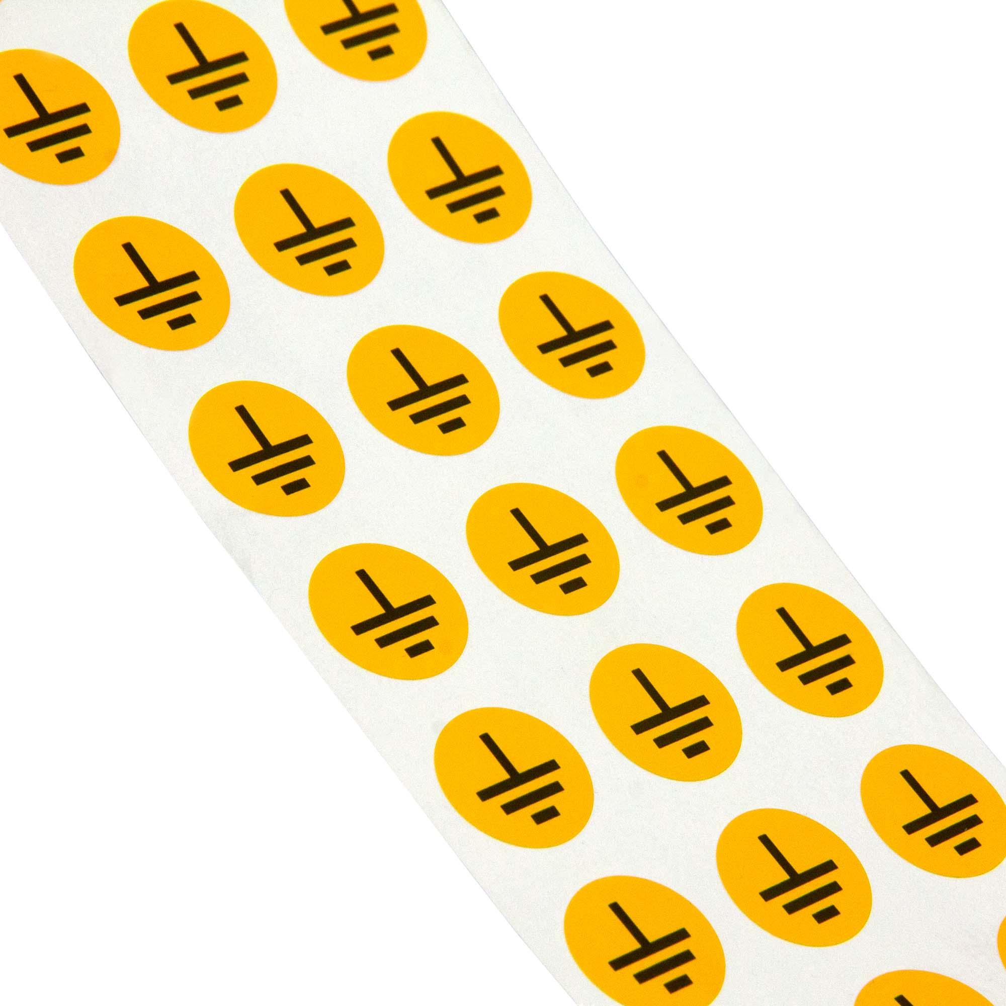 Знак "Заземление", винил. Диаметр 20мм, круг.     Упаковка - 500шт.