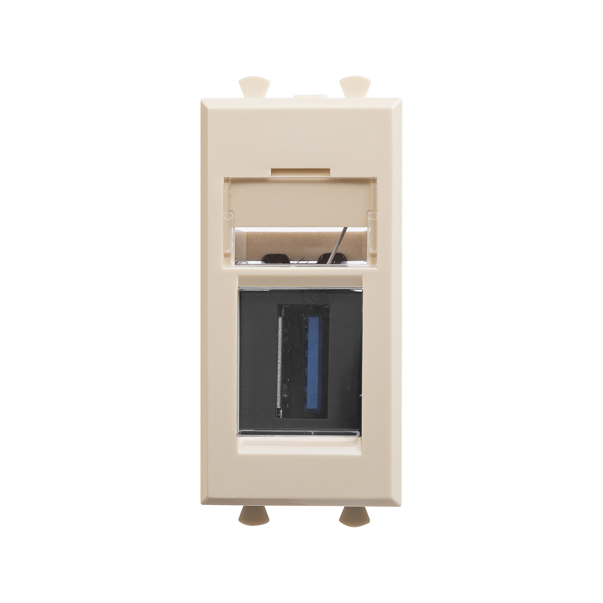 USB 3.0 розетка модульная, тип А-А, Avanti, ванильная дымка, 1 модуль