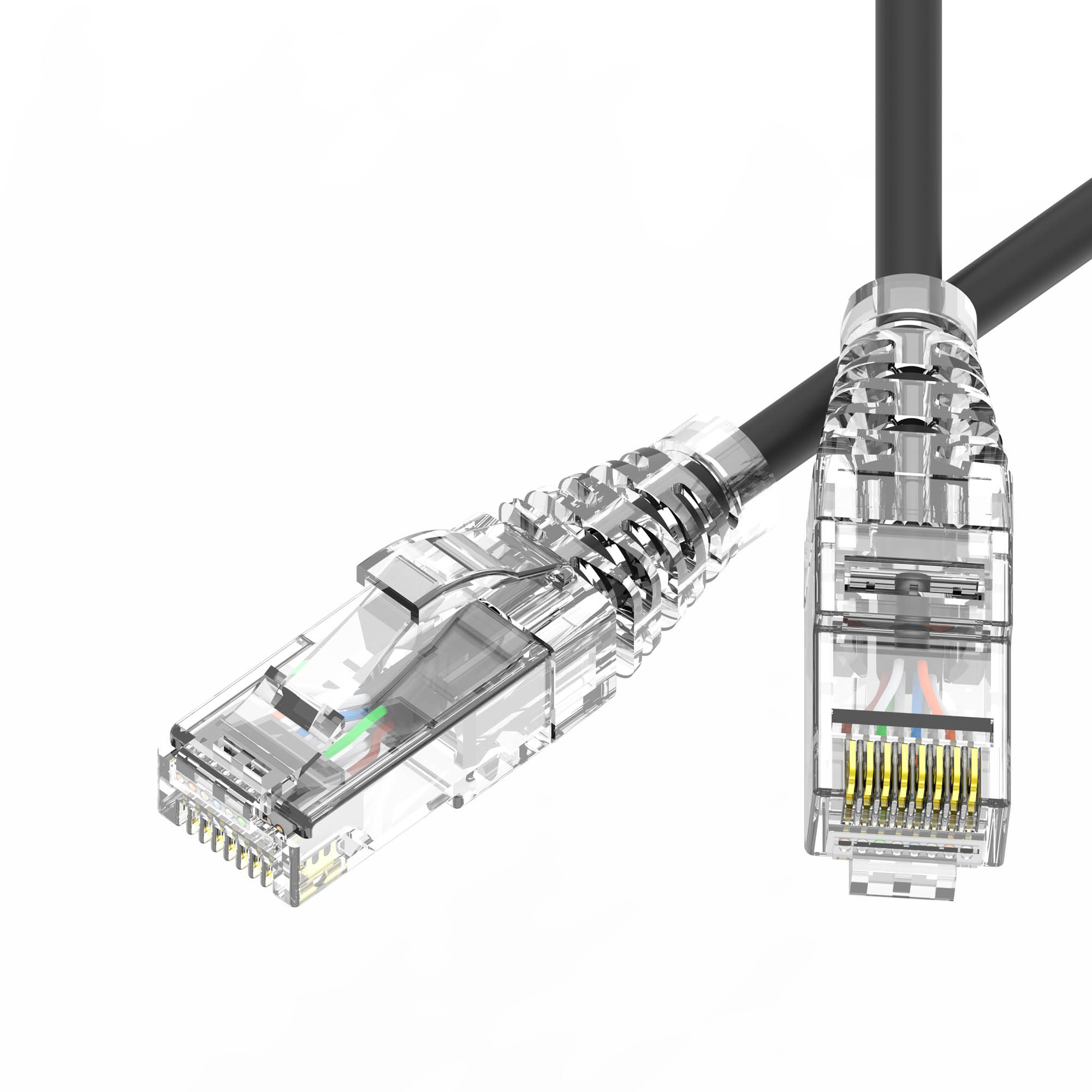 Патч-корд неэкранированный SLIM CAT6 U/UTP 4х2, 28 AWG, LSZH, чёрный, 1,5м