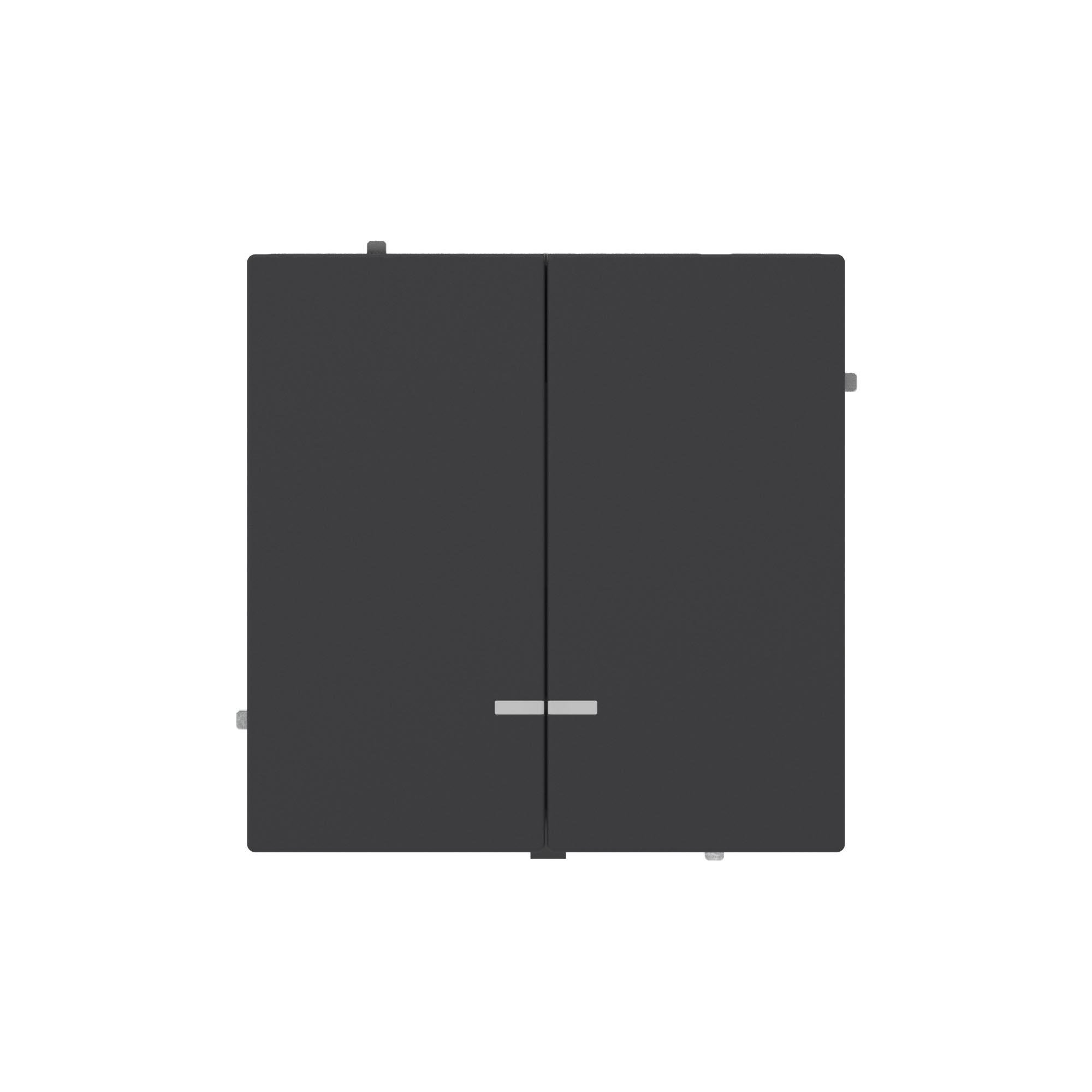 Выключатель двухклавишный с подсветкой, KANT, черный уголь