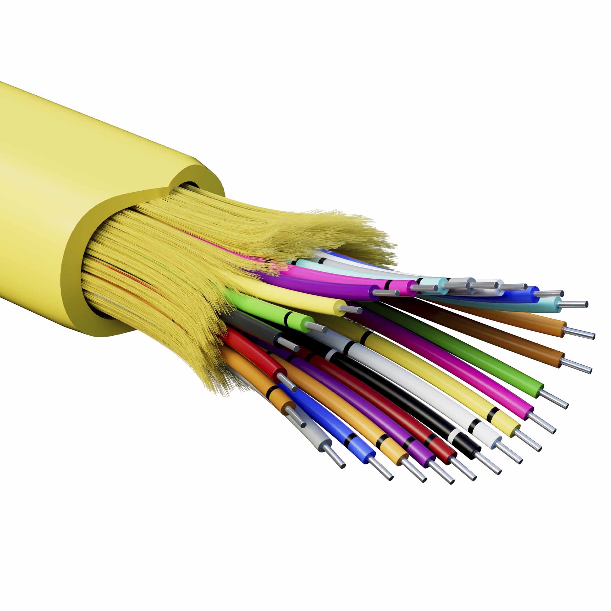 Кабель волоконно-оптический, распределительный, арамидные упрочняющие нити, для внутренней прокладки, нг(A)-HFLTx, 24 ОВ, категорияOS5 (G.652.D) плотный буфер, 0,4 кН, барабан 2000 м