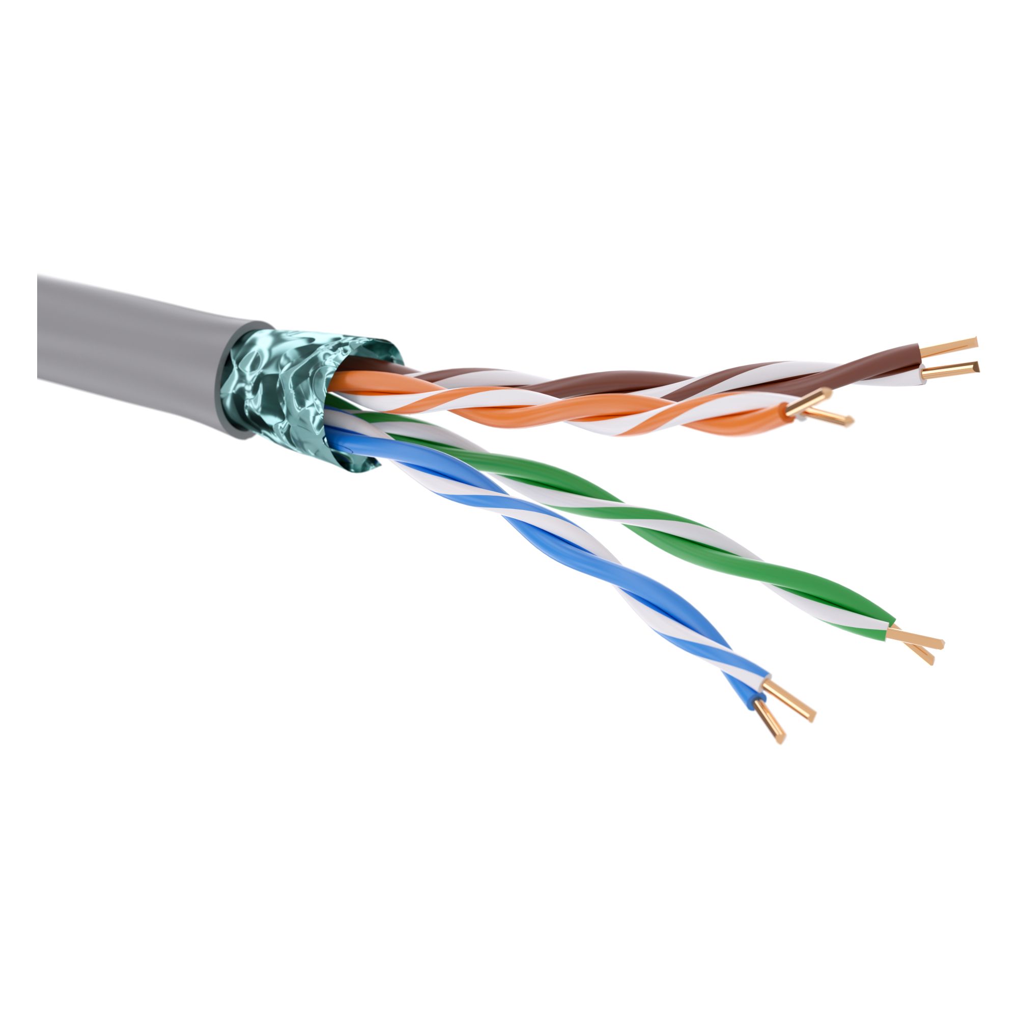 Витая пара F/UTP 4 пары CAT 5E нг(А)-LS серый катушка 305м