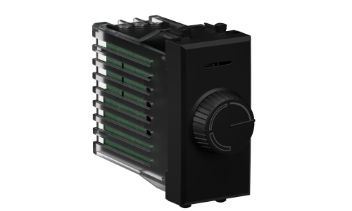 Диммер поворотный модульный, Avanti, черный матовый, 1 модуль