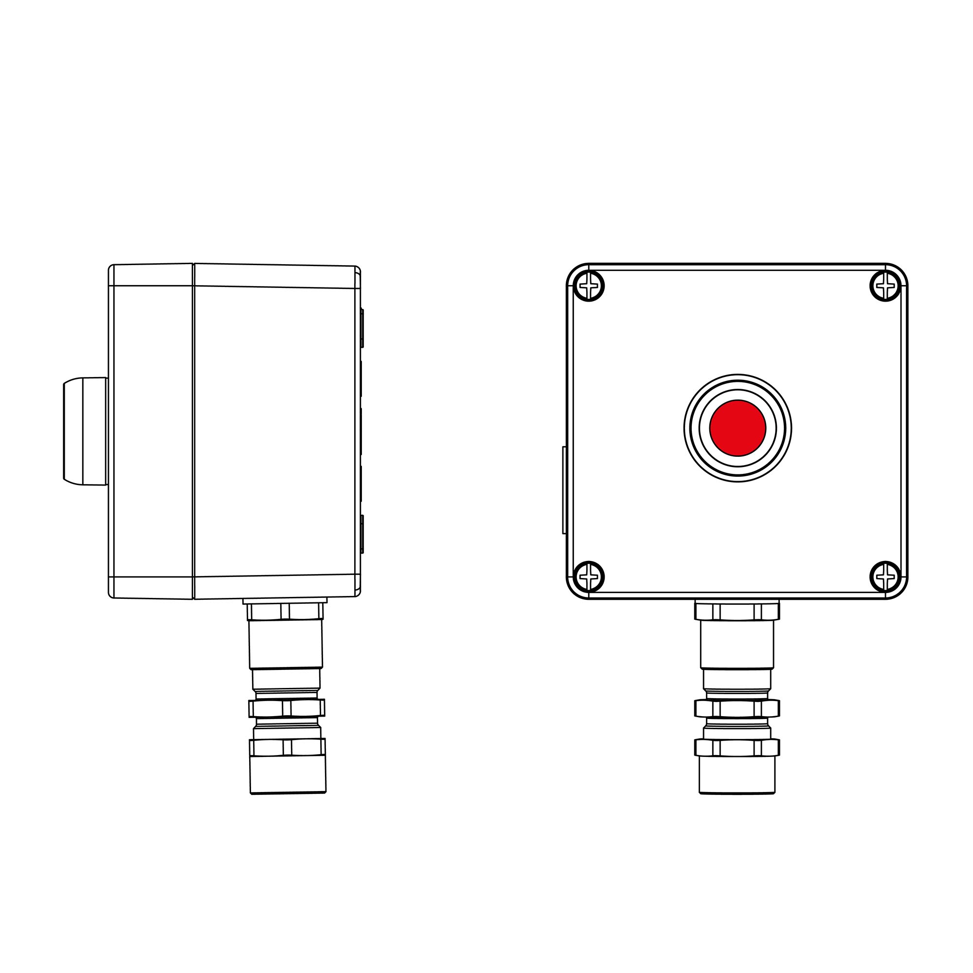 Пост взрывозащищенный управления из алюминия CU-A-12-(1xP1G(11))-1xKA2MHK(C)1Ex de IIC Т5 Gb / Ex tb IIIC T95°Cdb IP66