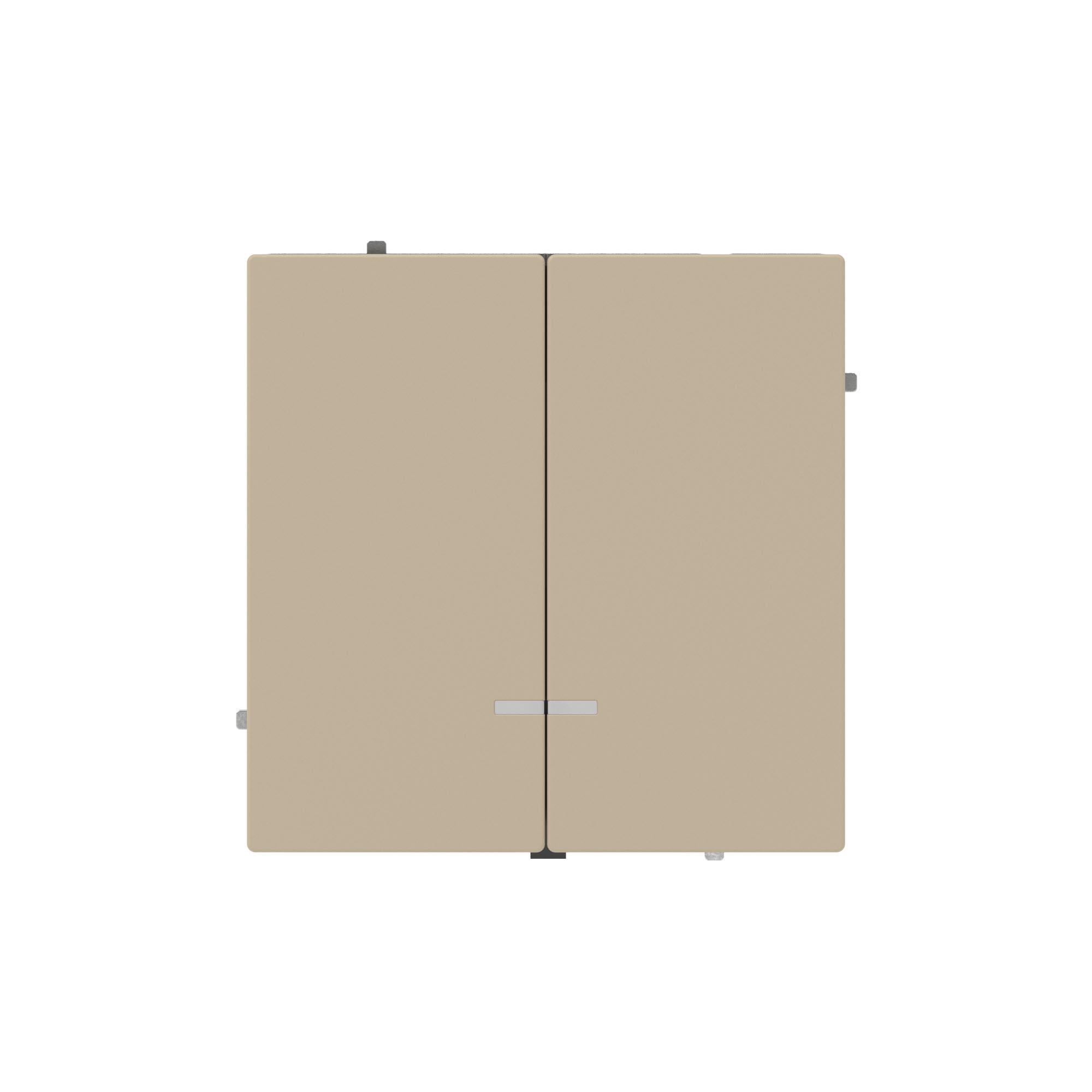 Выключатель двухклавишный с подсветкой, KANT, ванильный марципан