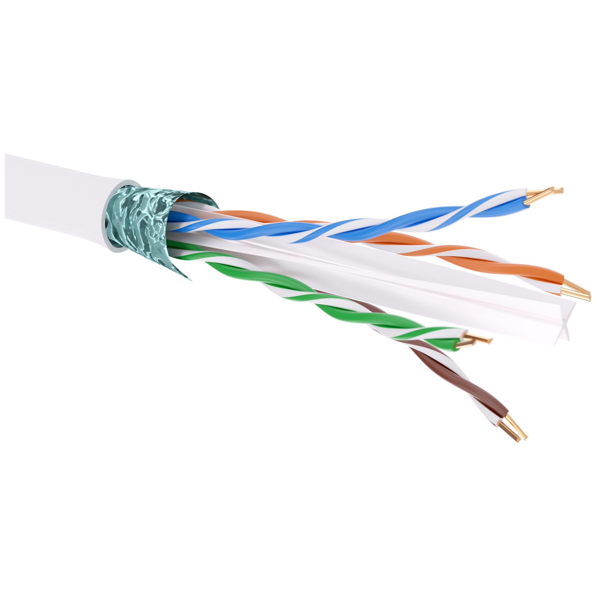 Витая пара F/UTP 4 пары CAT 6 нг(А)-HF белый катушка 305м